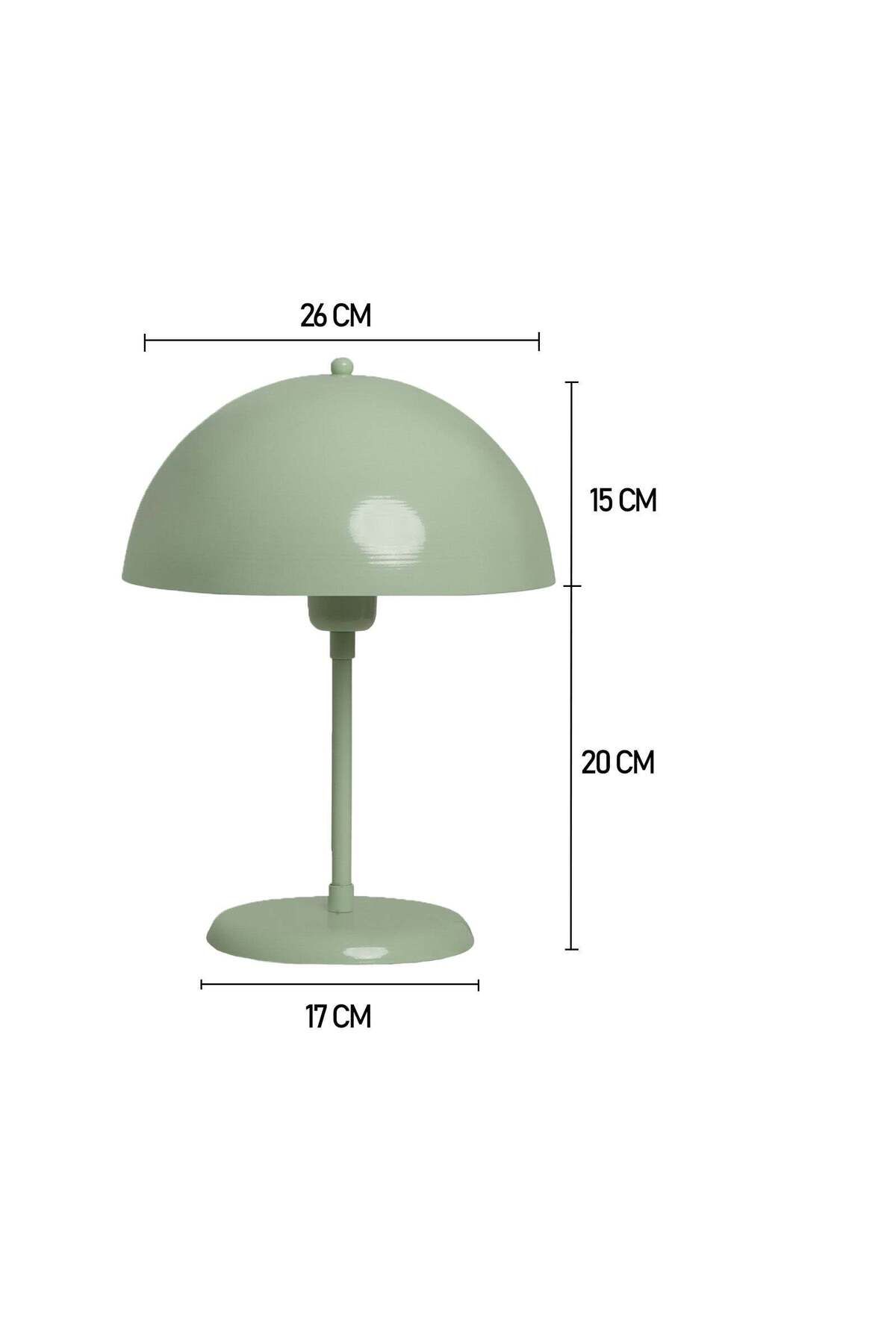 Bamyum-Lipeo Kleine Tischlampe 30cm, Pilz Lampe Metall, Minzgrün Lampe 4