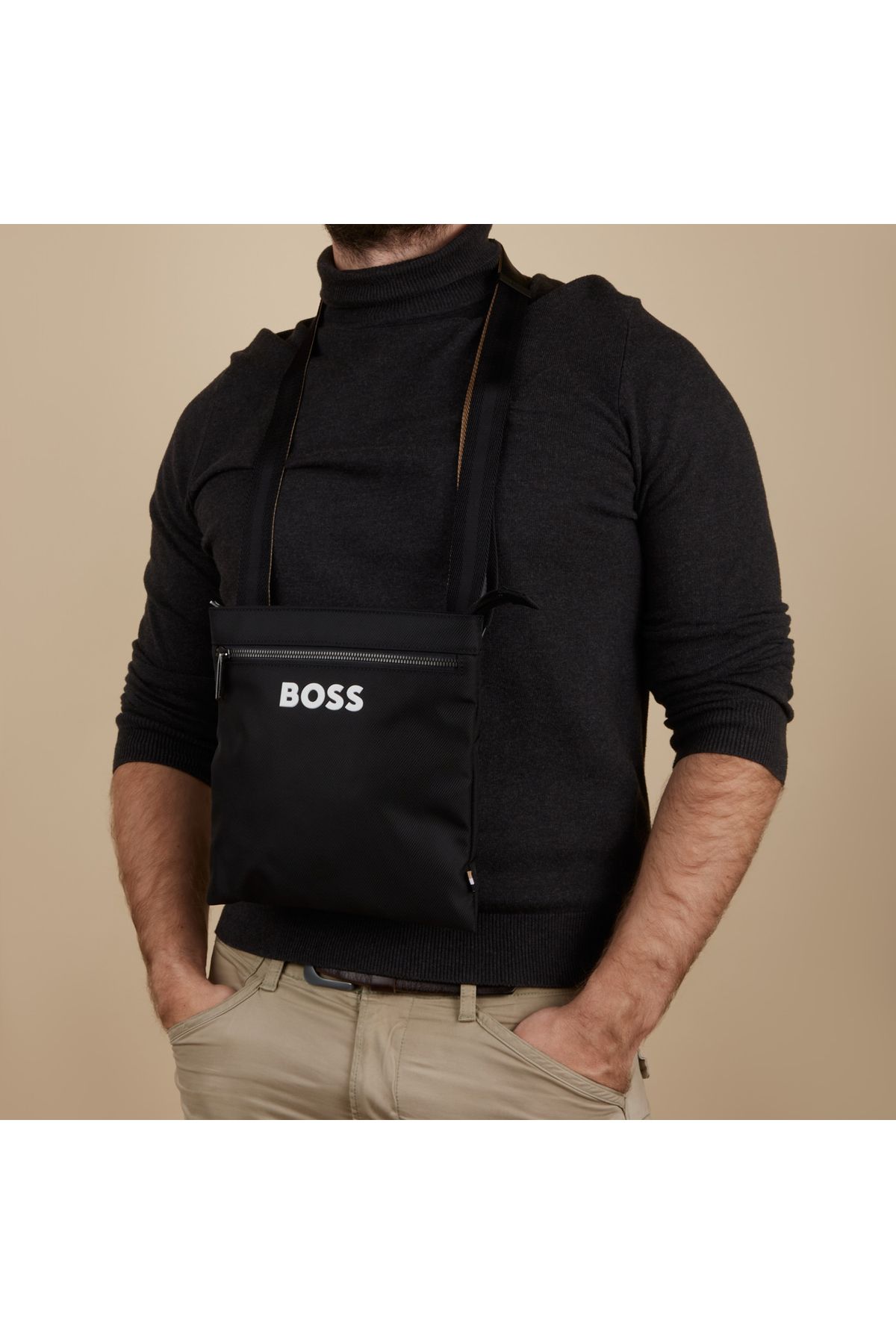 کیف شانه ای مردانه HERREN UMHÄNGETASCHE CAPTURE SCHWARZ 50511930 001 Hugo Boss