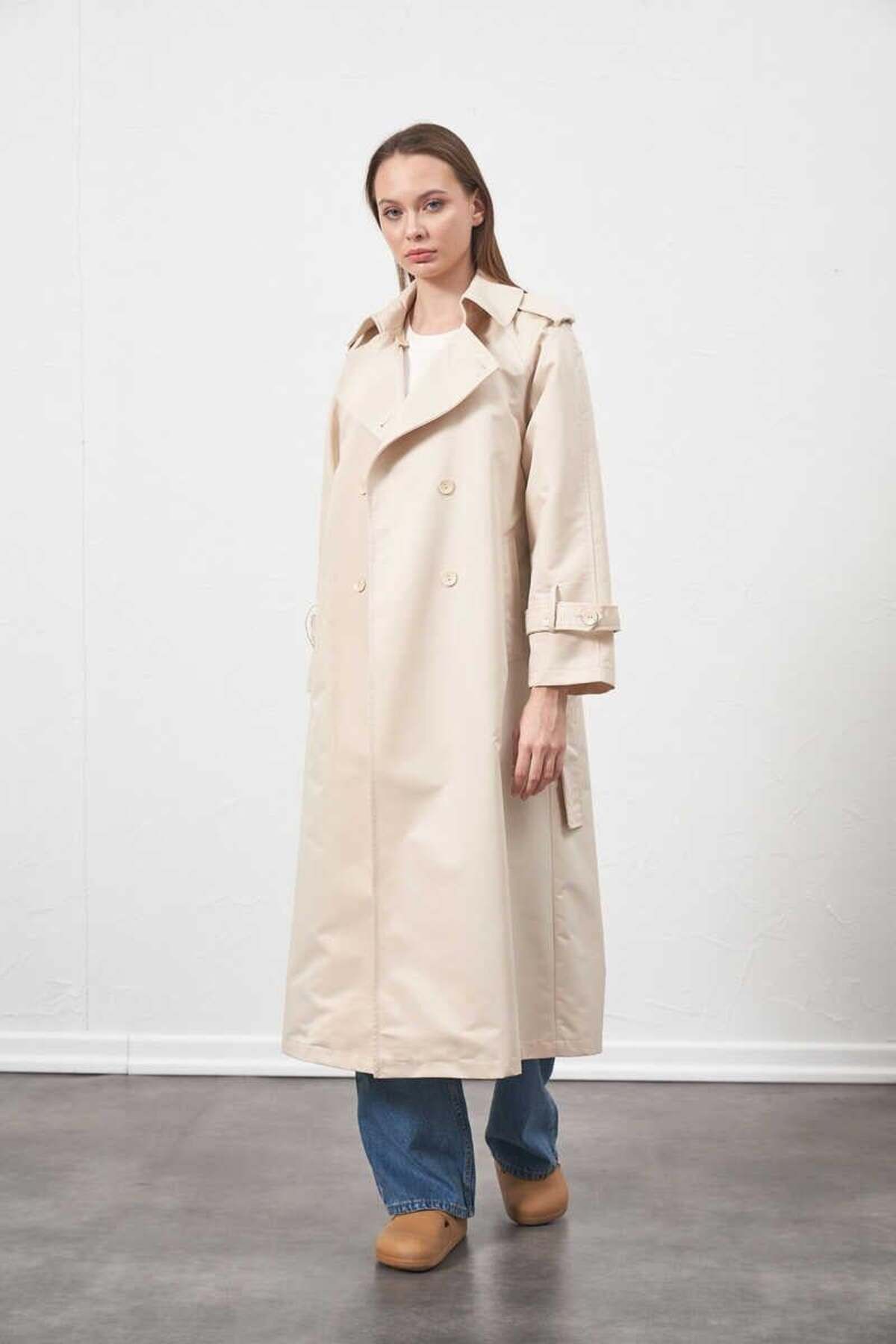 Mevra-Ecru Trench Coat - Lined 2