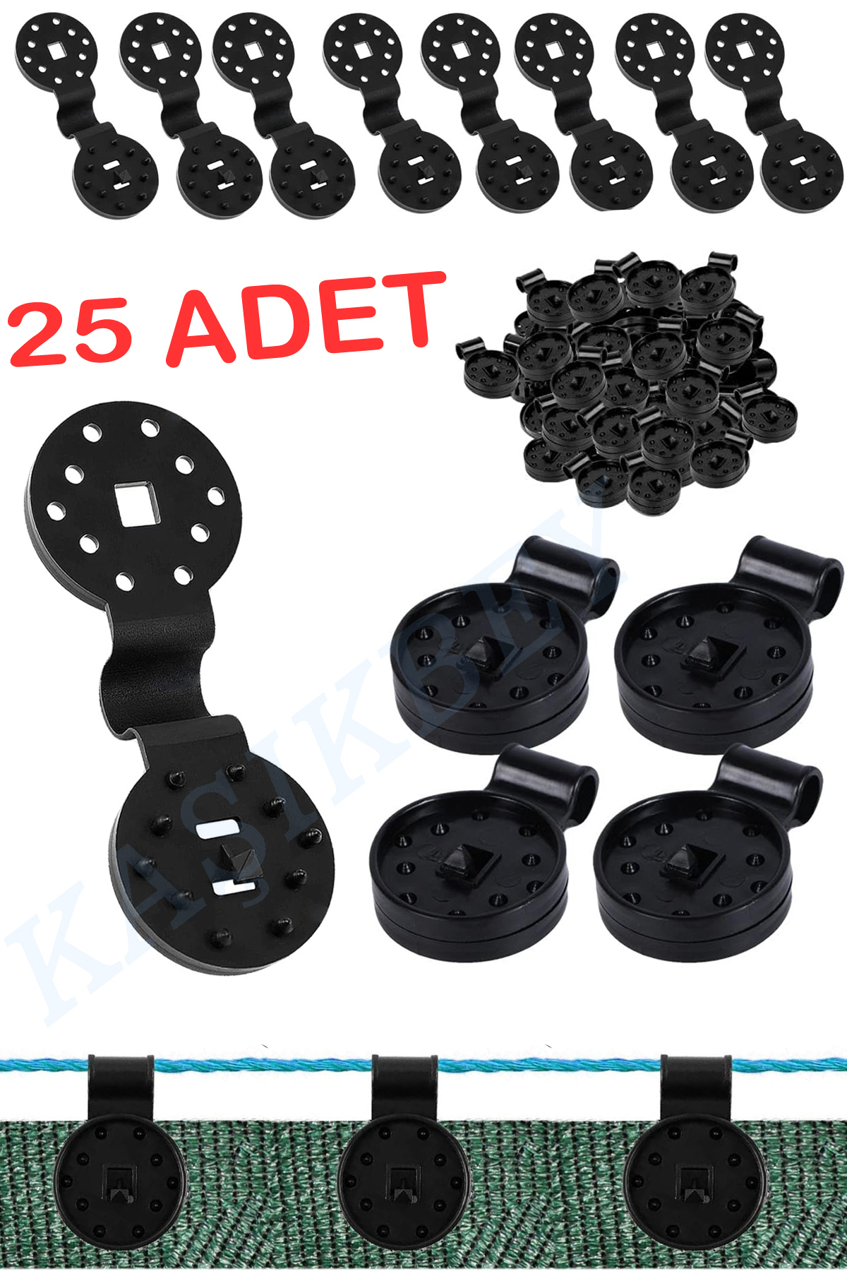 25 Pieces Net, Tarpaulin, Sunshade, Tarpaulin Caravan Camping Tent, Garden Wall Net Clip Fixing Clamp