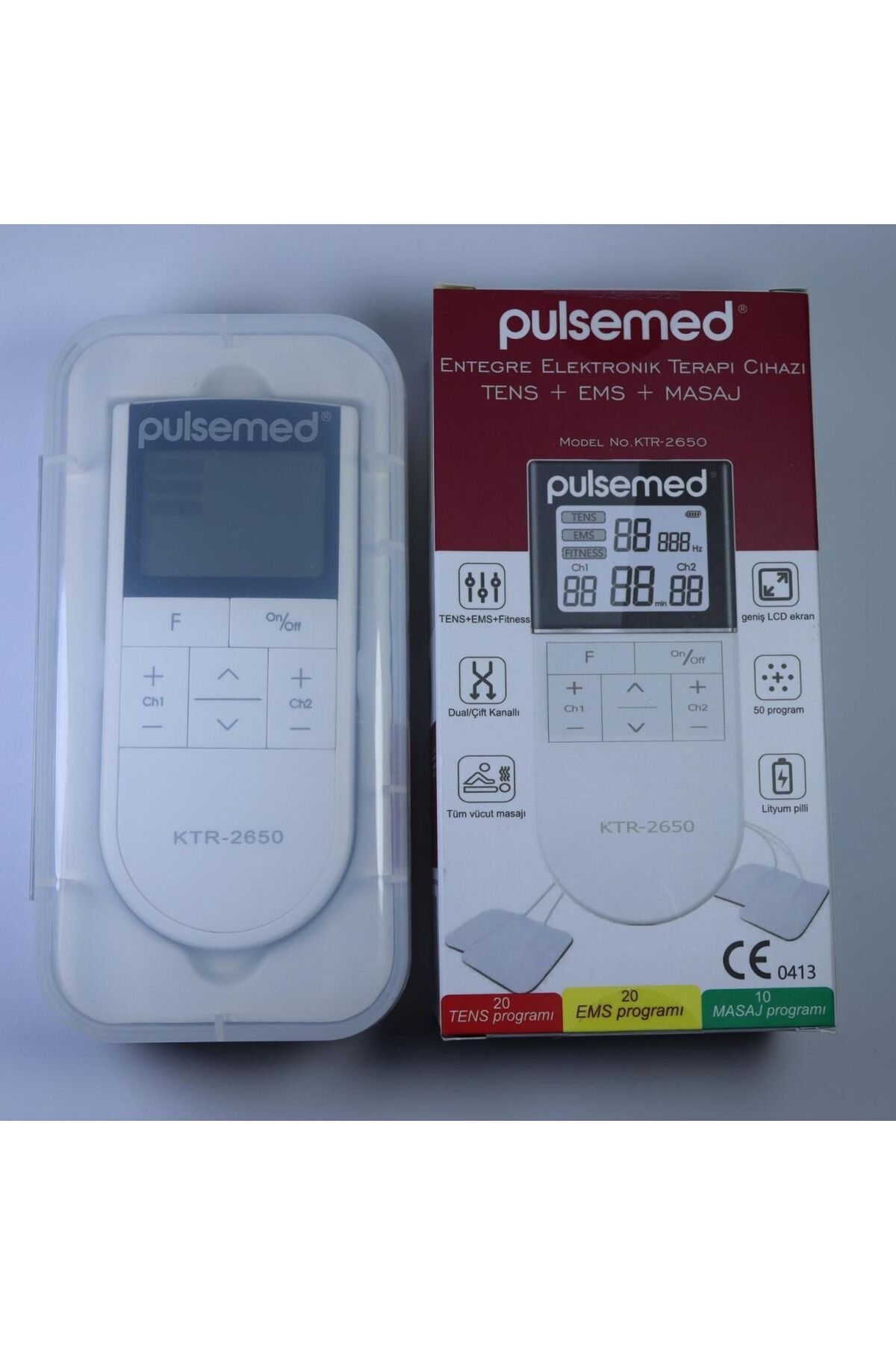 Genel Markalar Pulsemed Entegre Elektronik Teraip Cihazı Tens-EMS-Masaj Özelliği Şarj Edilebilir