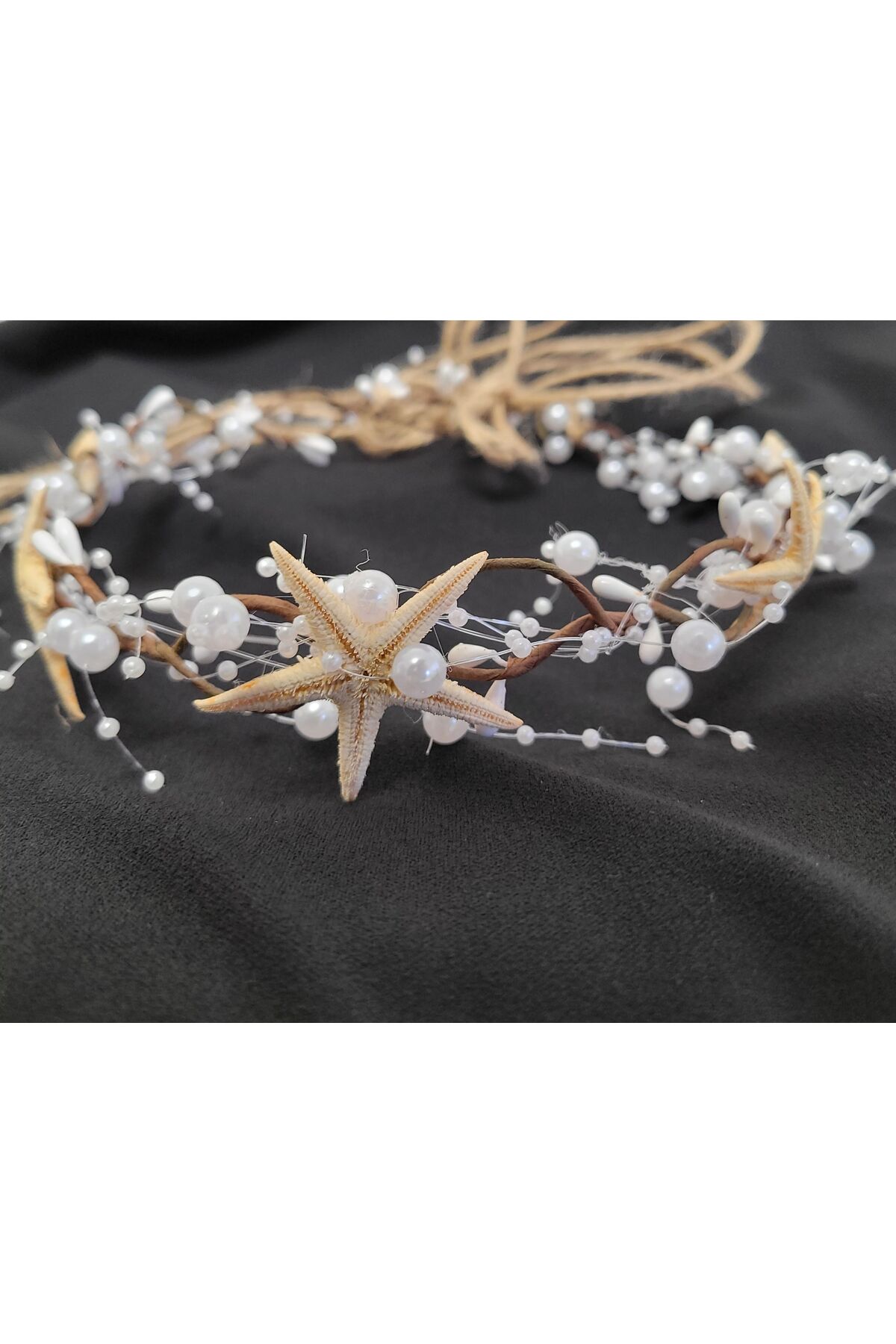 Stilo Hüner Aksesuar Deniz Yıldızı Anne Bebek Lohusa Tacı, Anne Tacı Bebek Bandana Lohusa Seti fotoğrafı 3 (önizleme)