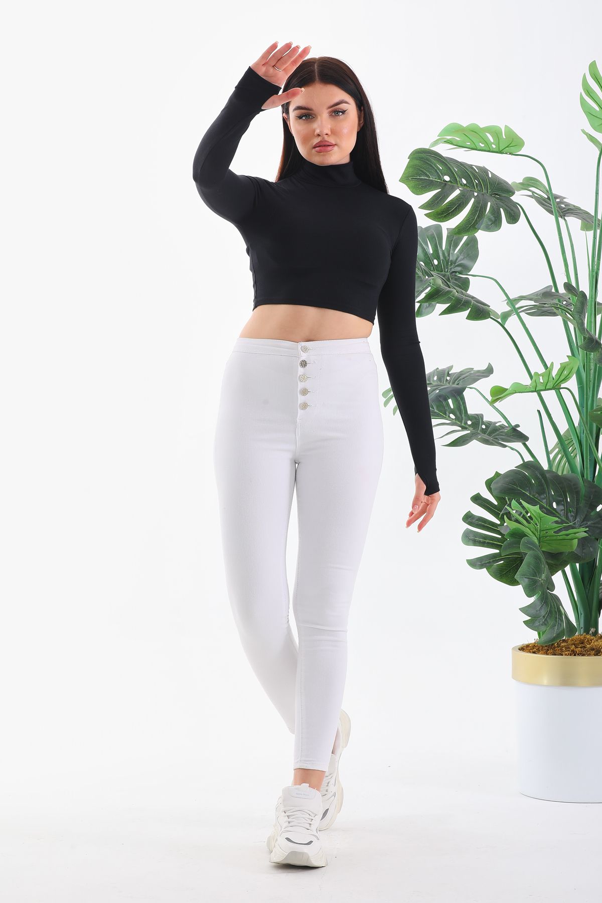 WONMEX-Bershk Back Low-Cut Slim Long-Sleeve T-Shirt 2