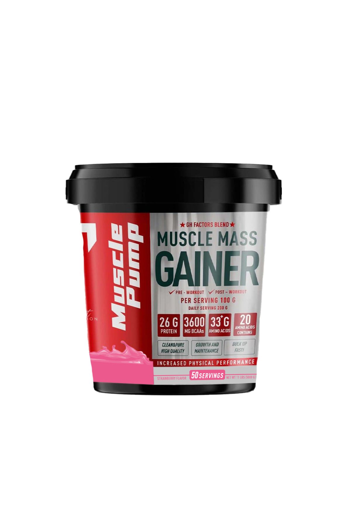 MUSCLE PUMP Muscle Mass Gainer Çilek 5000 Gr