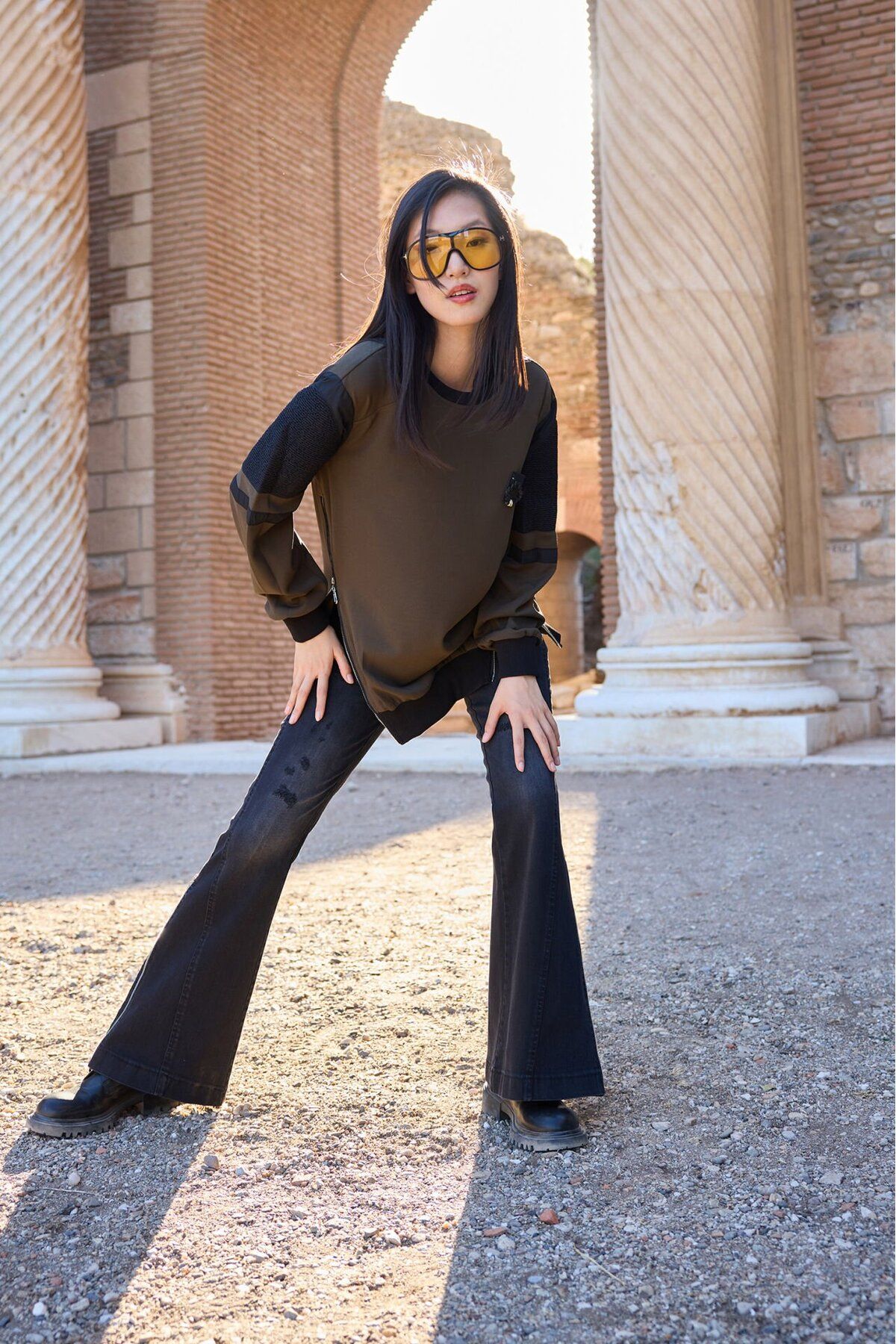 MissWhence-32007 Model Side Zipper Blouse 5