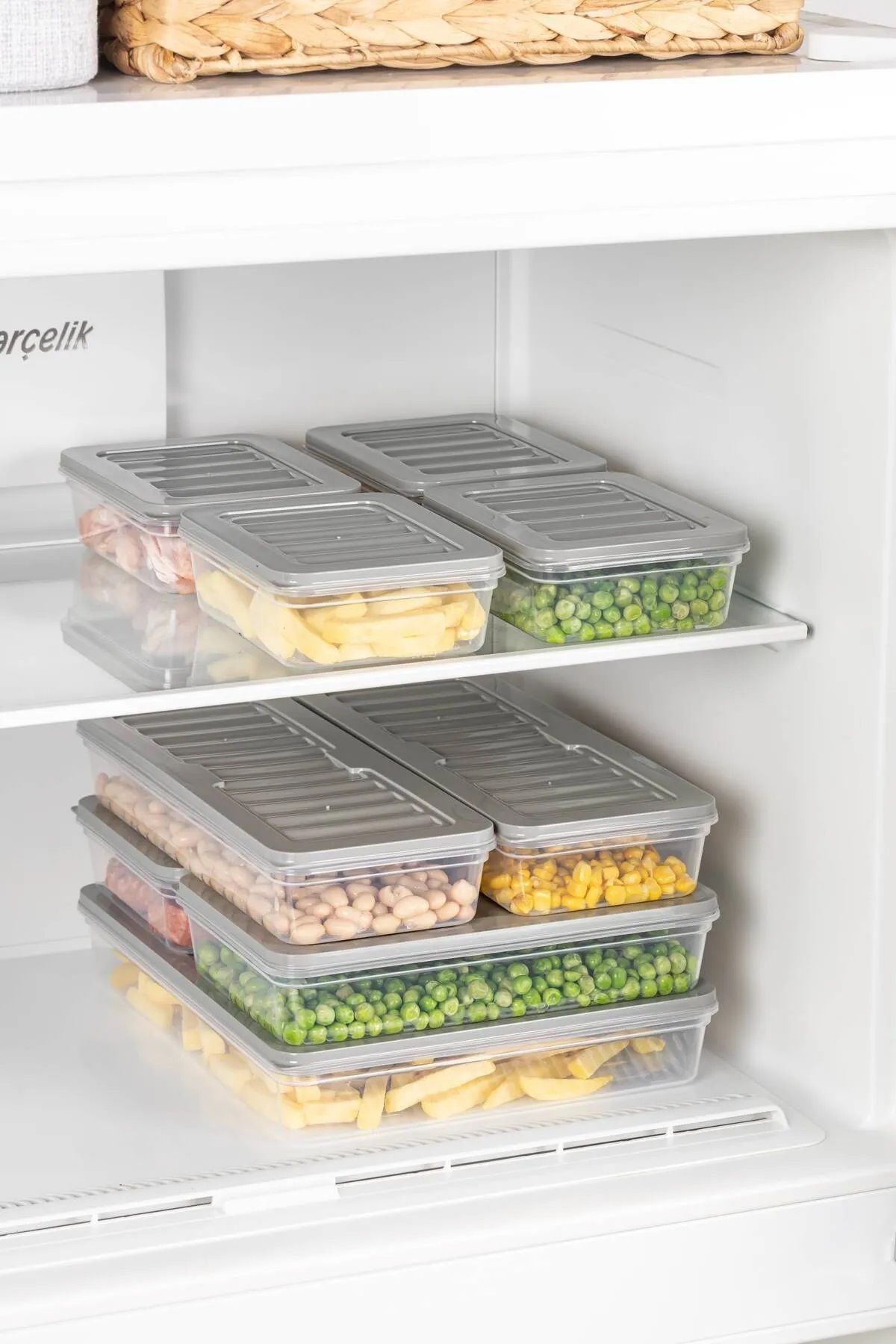 Open Home Concept-Set of 7 Freshbox - Gray Storage Container Suitable for Microwave and Diffraction 7