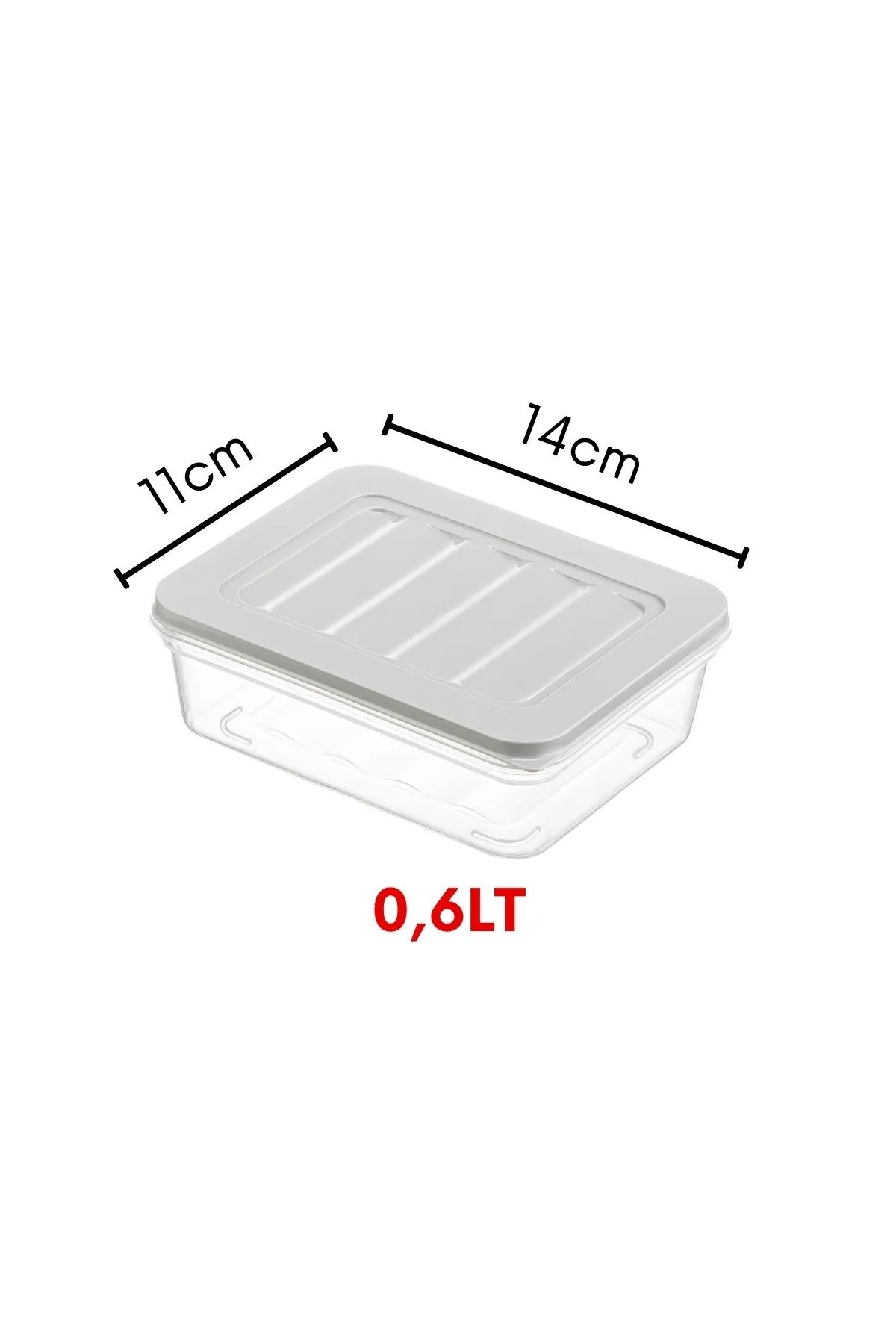 Open Home Concept-Freshbox Set of 6 - Suitable for Microwave and Diffraction, 0.6 Lt Gray Storage Container 7