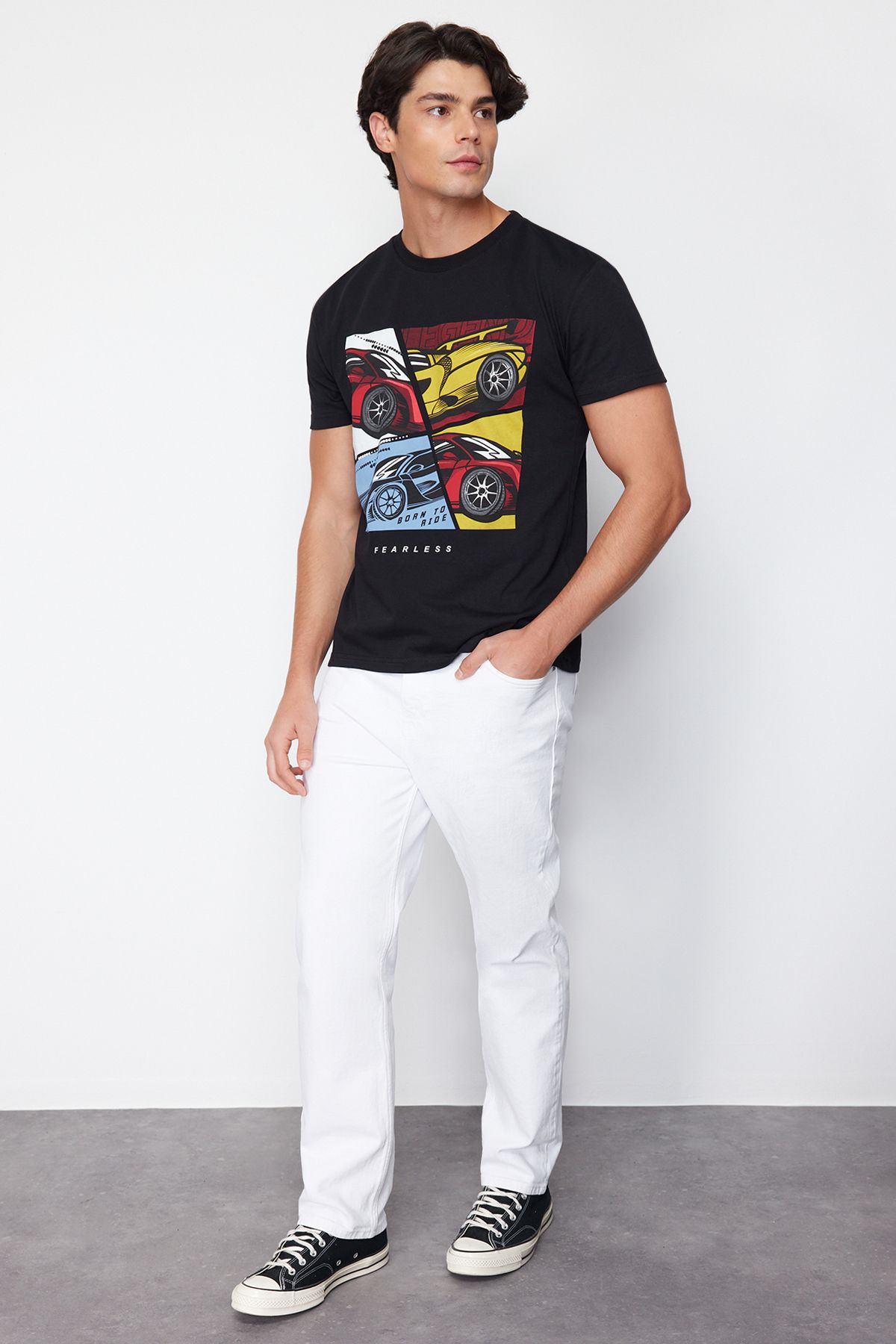 Trendyol Collection-90-es évek laza farmernadrágja - fehér baggy farmer TMNSS24JE00012 3