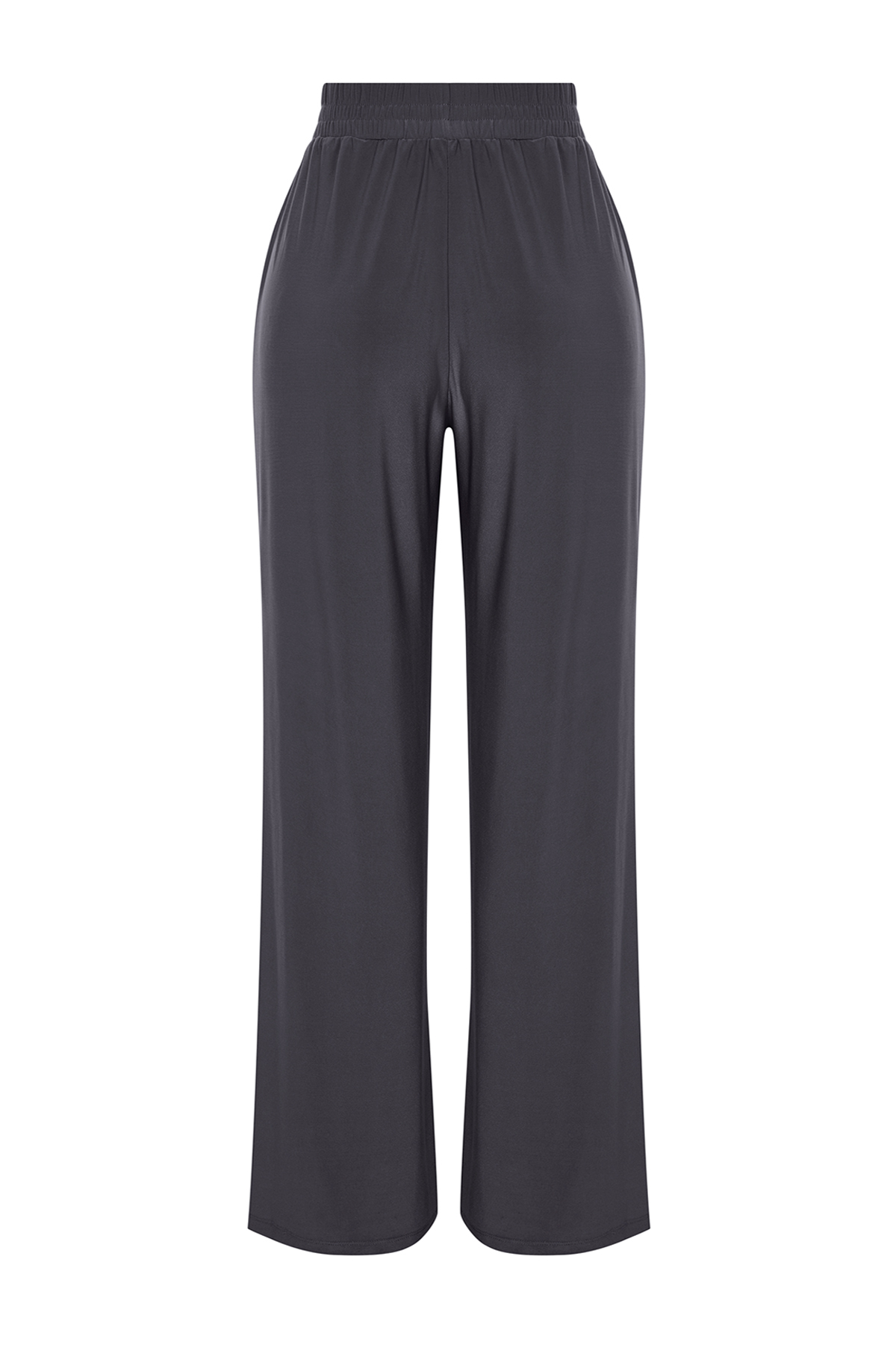 Trendyolmilla  Antrasit Wide Leg/Rahat Kesim Yüksek Bel Esnek Pantolon TWOSS23PL00129 - Görsel 10