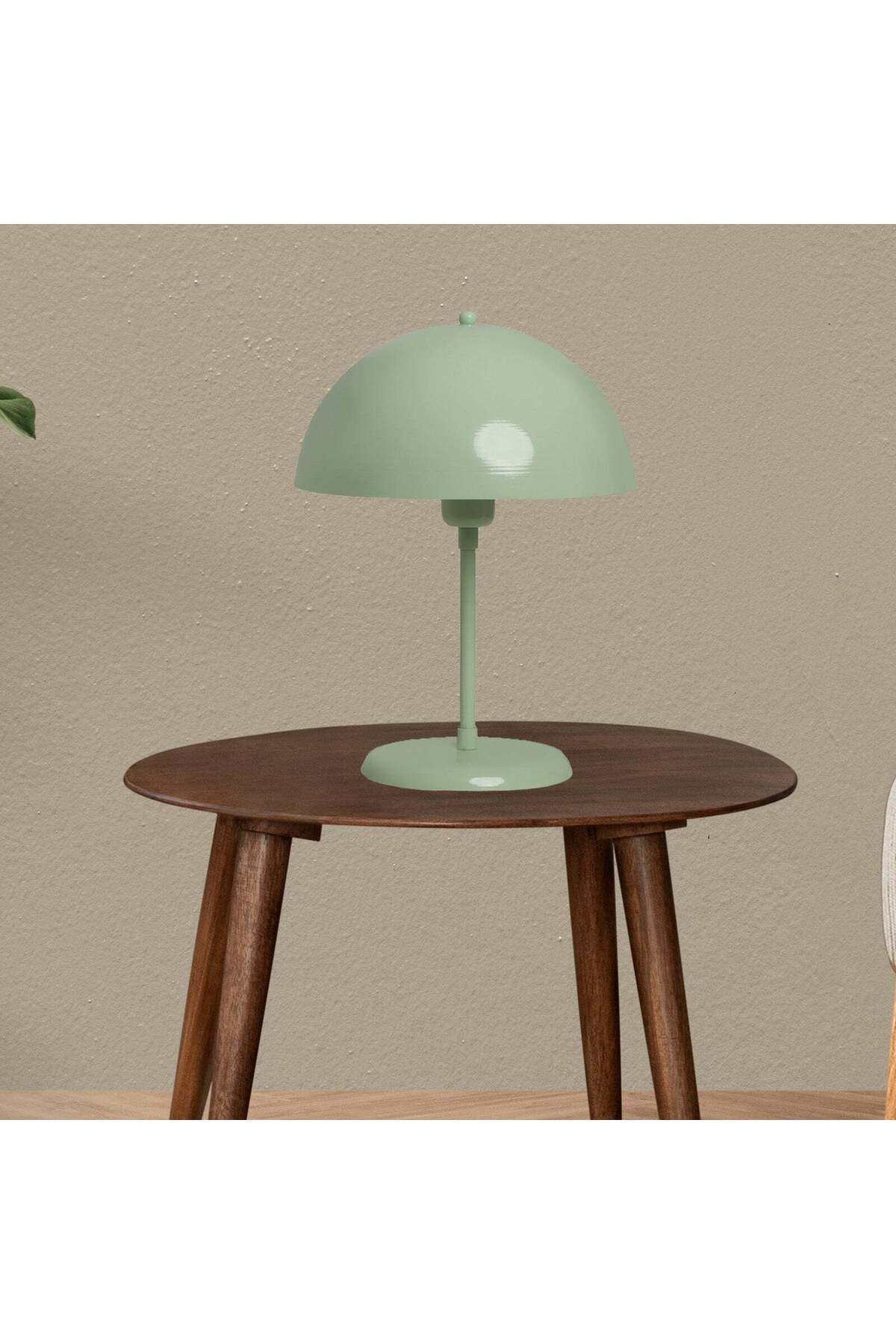 Bamyum-Lipeo Kleine Tischlampe 30cm, Pilz Lampe Metall, Minzgrün Lampe 1