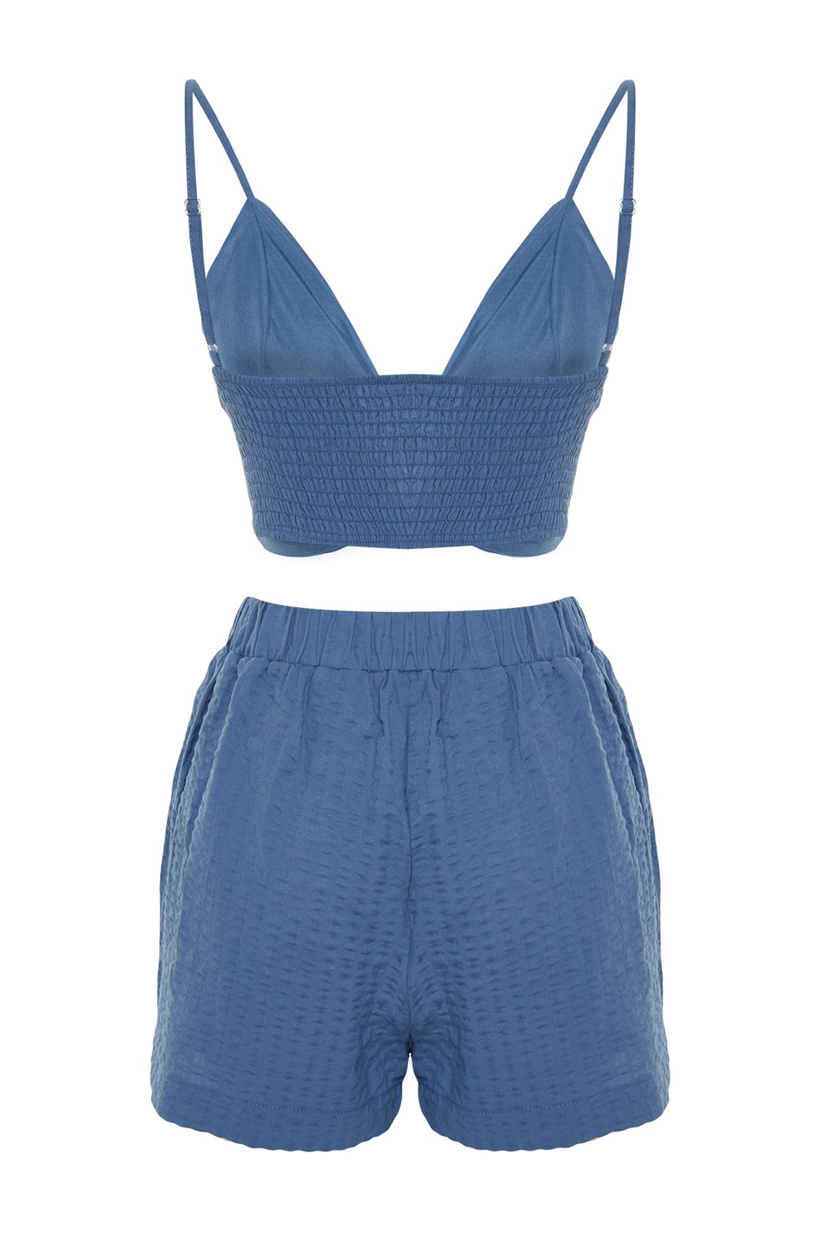 Trendyol Collection-Shorts and Blouses Beach Set with Blue Woven Accessories - Tbess24Au00064 9