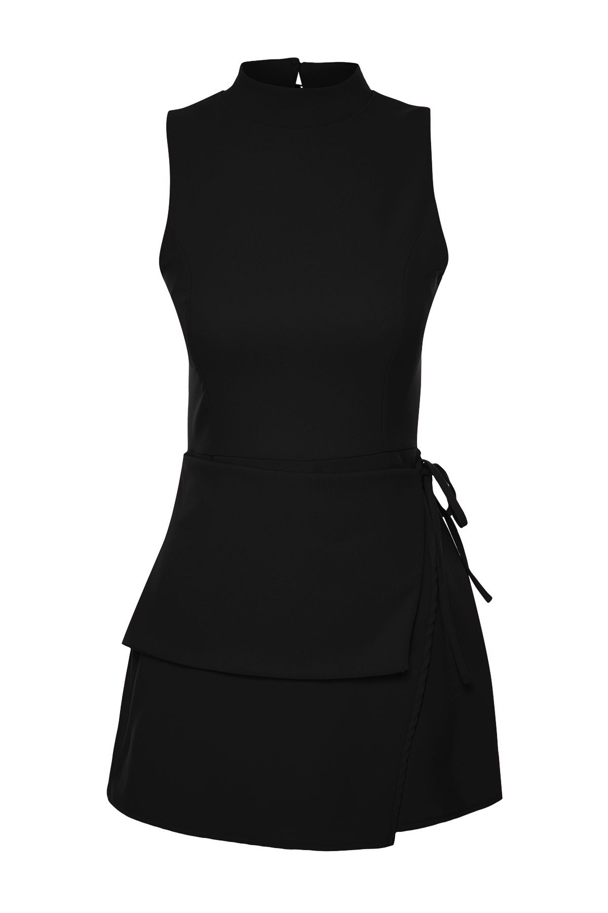 Trendyol Collection-Black Tie Detailed Mini Woven Shorts Skirt Jumpsuit TWOSS24TU00038 7