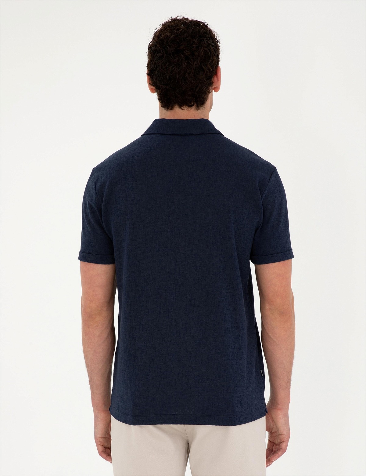 تیشرت مردانه آبی سرمه ای پیرکاردین | 1923009.VR095 ELİFSU BUTİKHOME اورجینال - تصویر 5