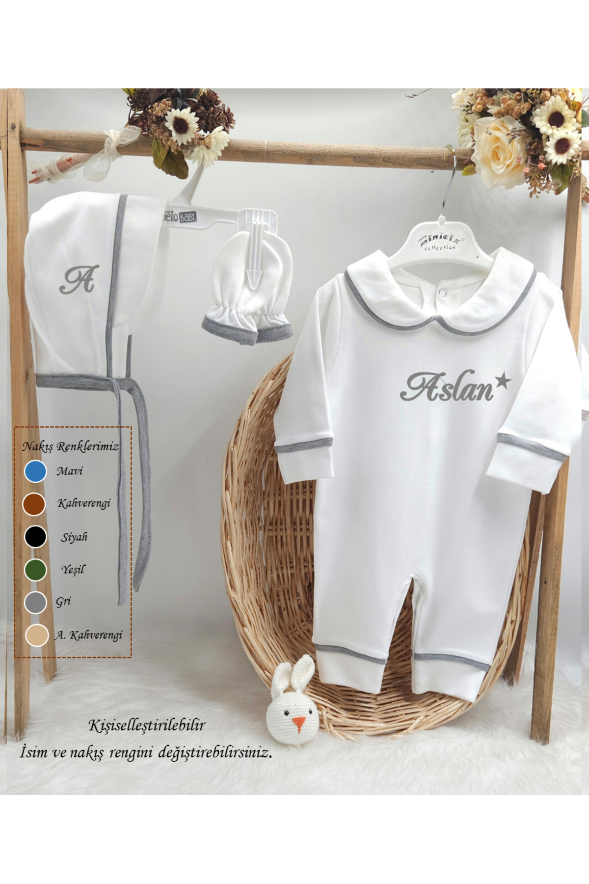 ست نوزادی پسرانه – دخترانه خاکستری gros shop | GRSBL01 اورجینال - تصویر 2