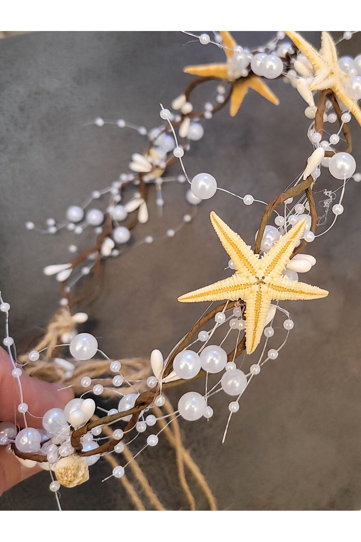 Stilo Hüner Aksesuar Deniz Yıldızı Anne Bebek Lohusa Tacı, Anne Tacı Bebek Bandana Lohusa Seti fotoğrafı 5 (önizleme)