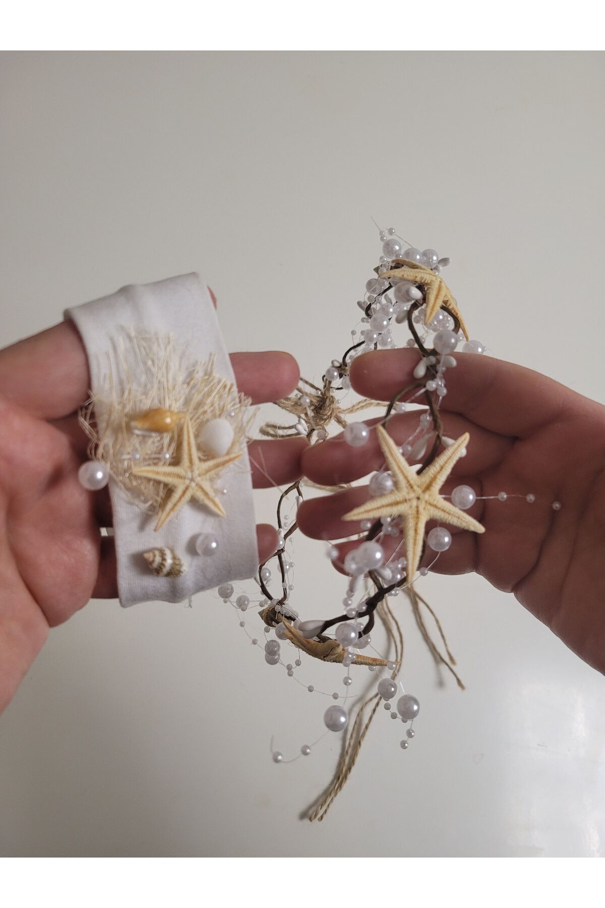 Stilo Hüner Aksesuar Deniz Yıldızı Anne Bebek Lohusa Tacı, Anne Tacı Bebek Bandana Lohusa Seti fotoğrafı 4 (önizleme)