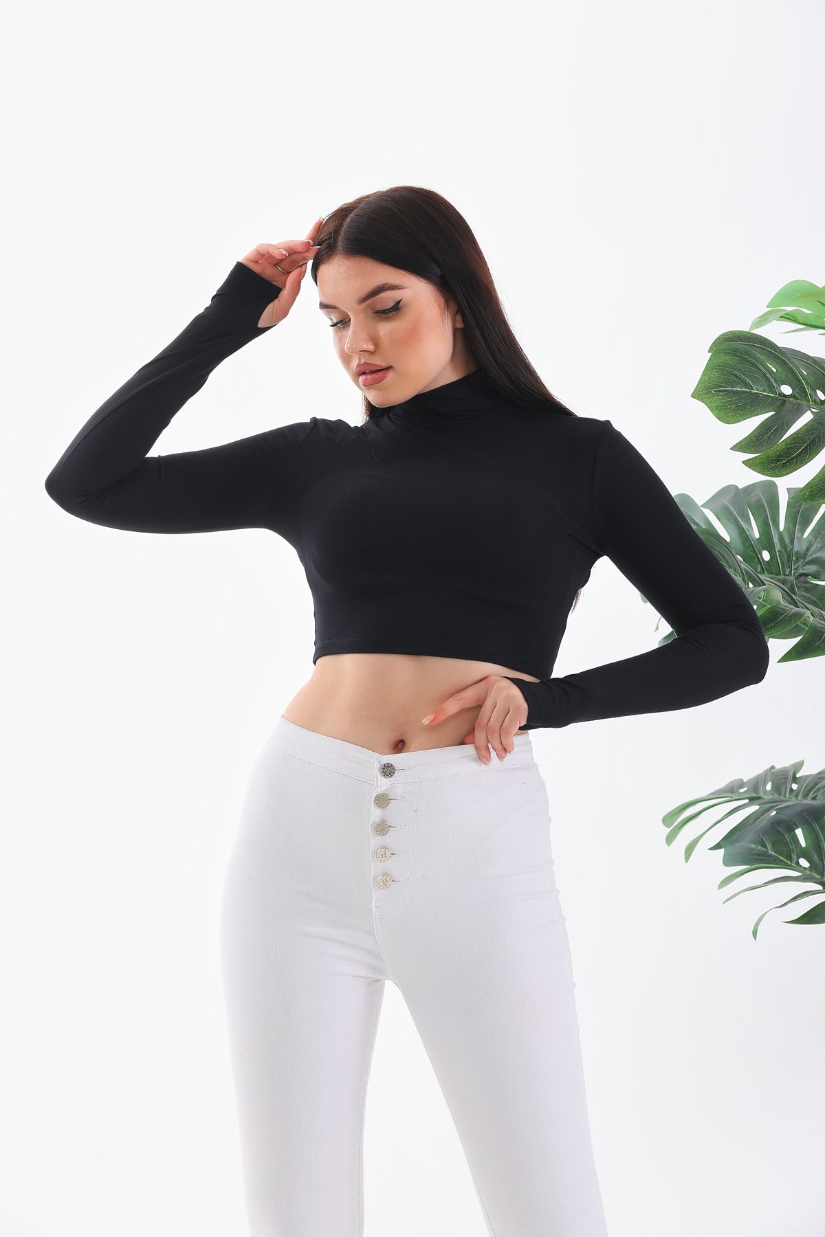 WONMEX-Bershk Back Low-Cut Slim Long-Sleeve T-Shirt 4