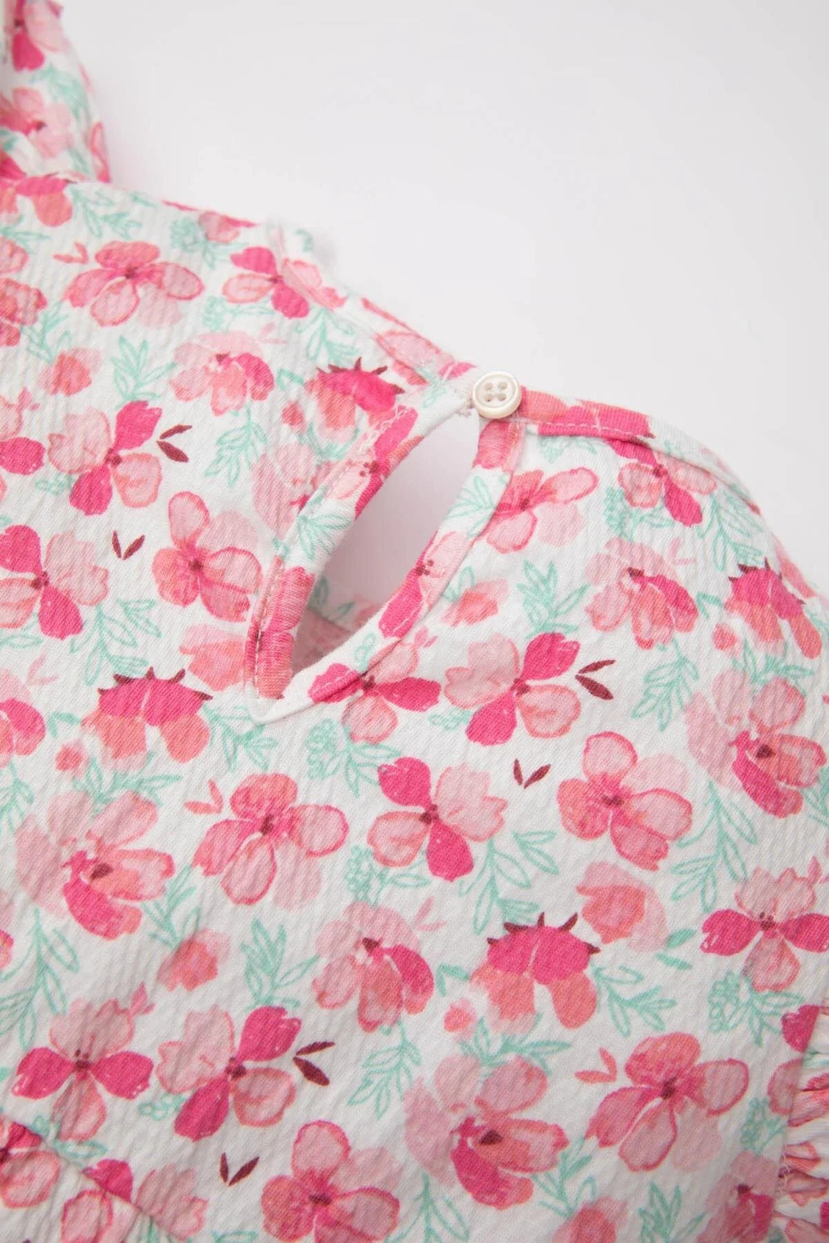 Defacto Short Sleeve Floral Patterned Baby Girl Dress C5207A524SM