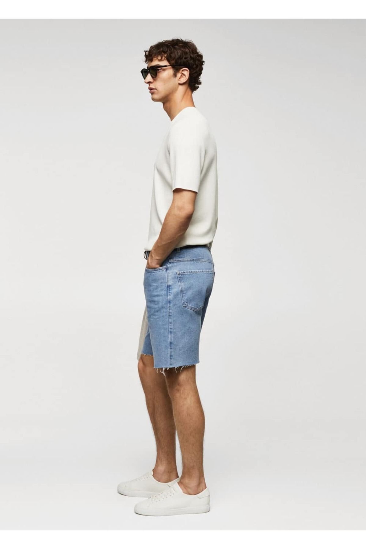 MANGO Man-Regular Fit Jean Bermuda Shorts 5