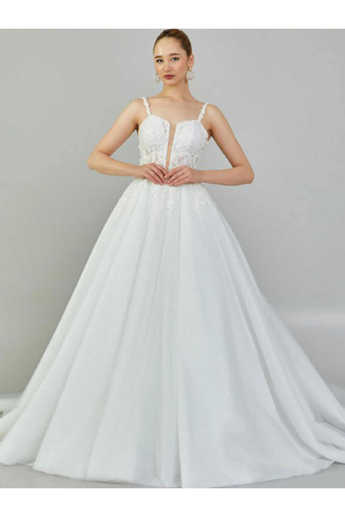 rhinestone satin skirt wedding dress