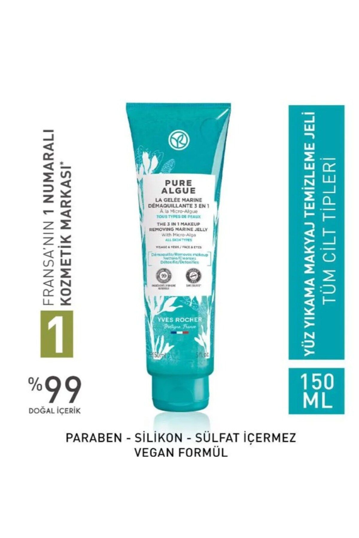 Yves Rocher-Makeup Remover Washing Gel - All Skin / Pure Algue 150 ml 1