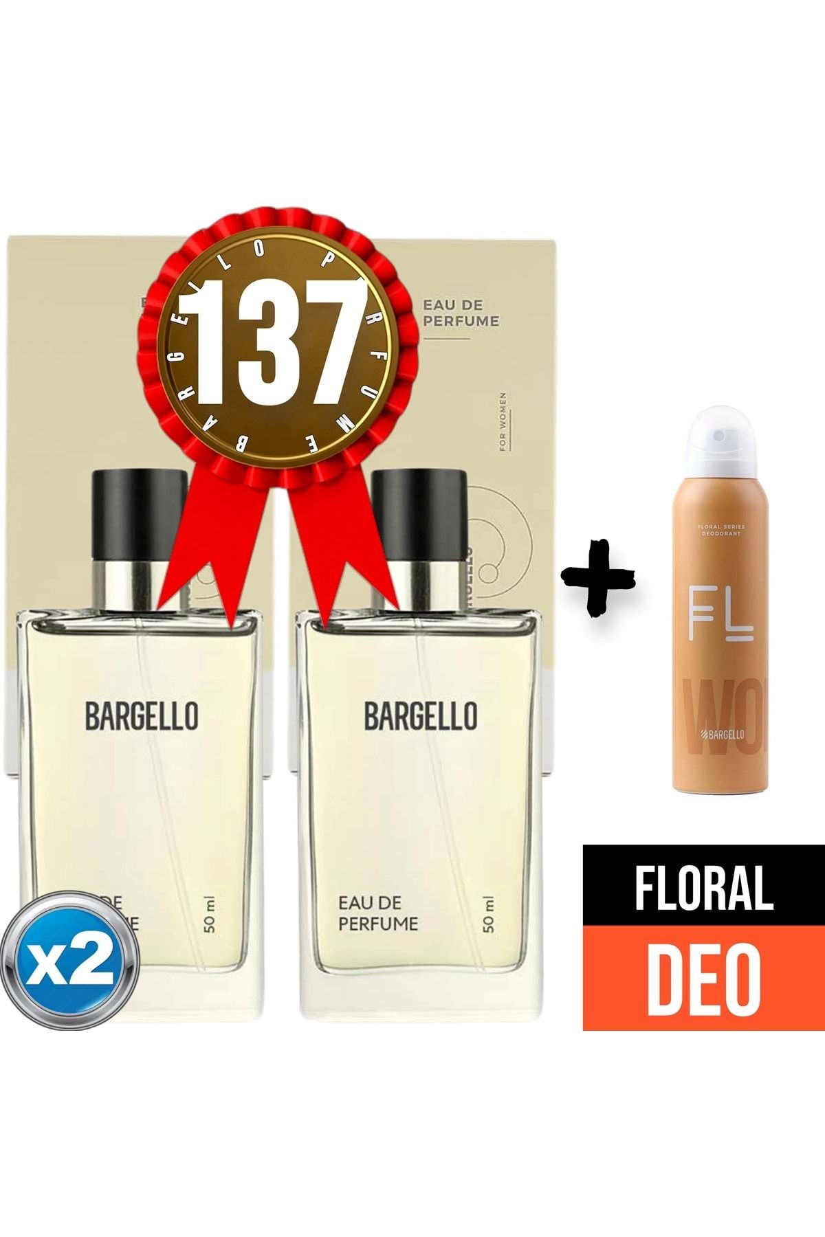 عطر 137x2 (2 عدد) گل 50 میلی لیتر + دئودورانت گل 150 میلی لیتر Bargello