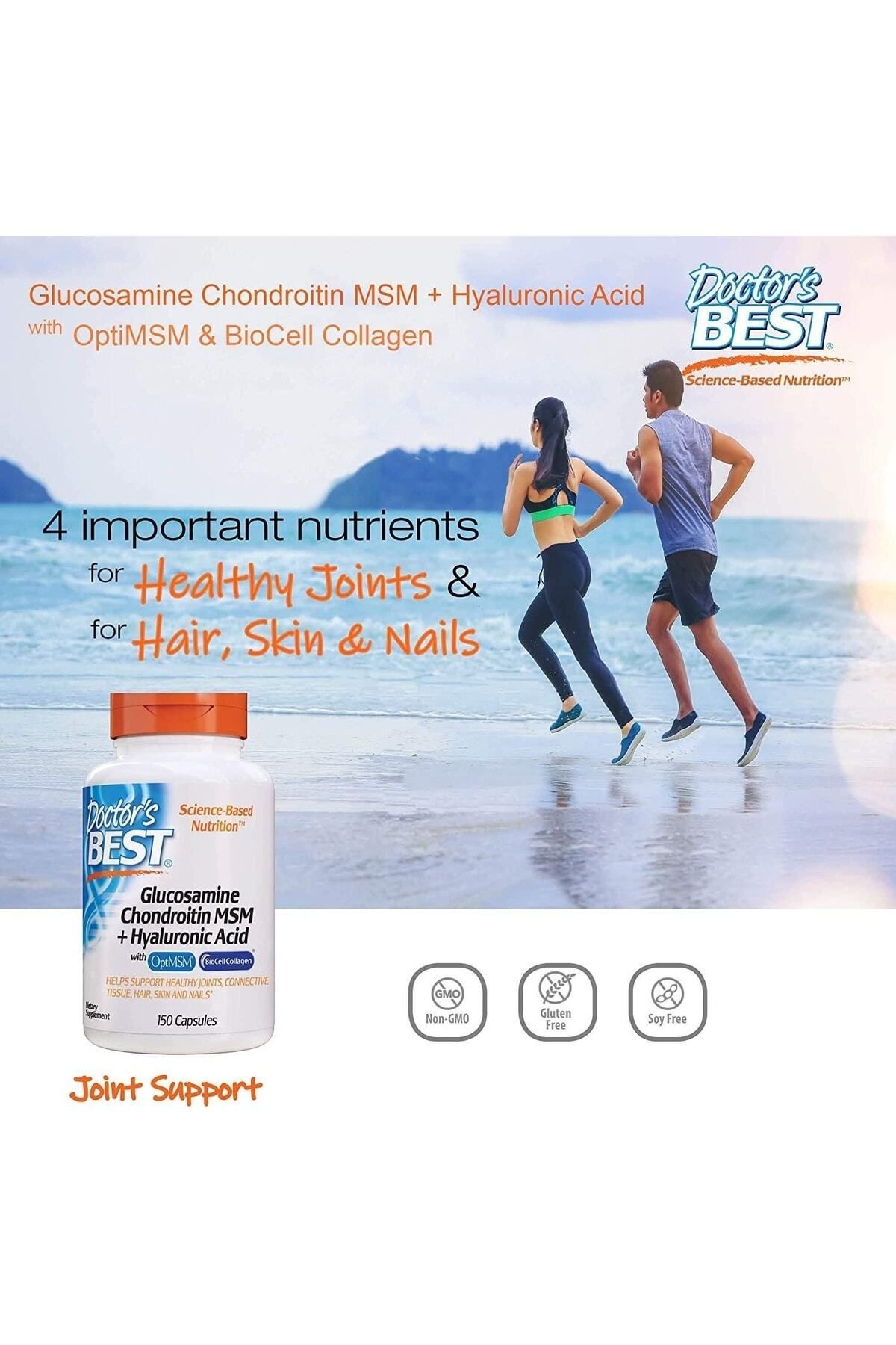 Doctor's Best-Glucosamine Chondroitin MSM - Optimsm Chloride Bone 2kcl 5