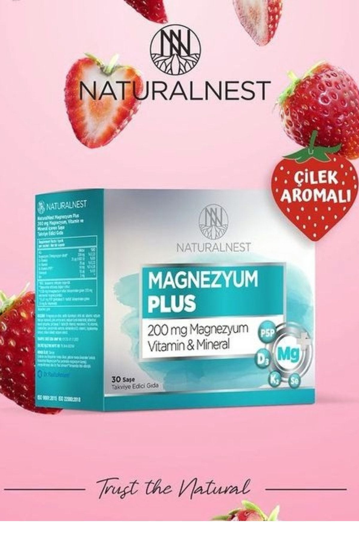 Naturalnest-Magnesium Plus 30 Sachet Magnesium Citrate, P5p (VITAMIN B6), Selenium, Boron, D And K Vit 6