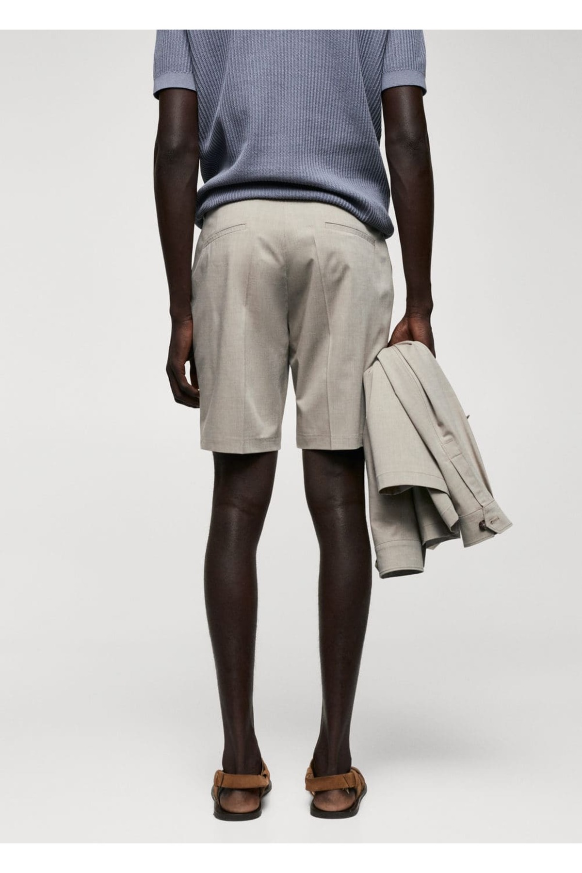 شلوار مردانه بژ منگوMANGO Man | 57042504 اورجینال - تصویر 4