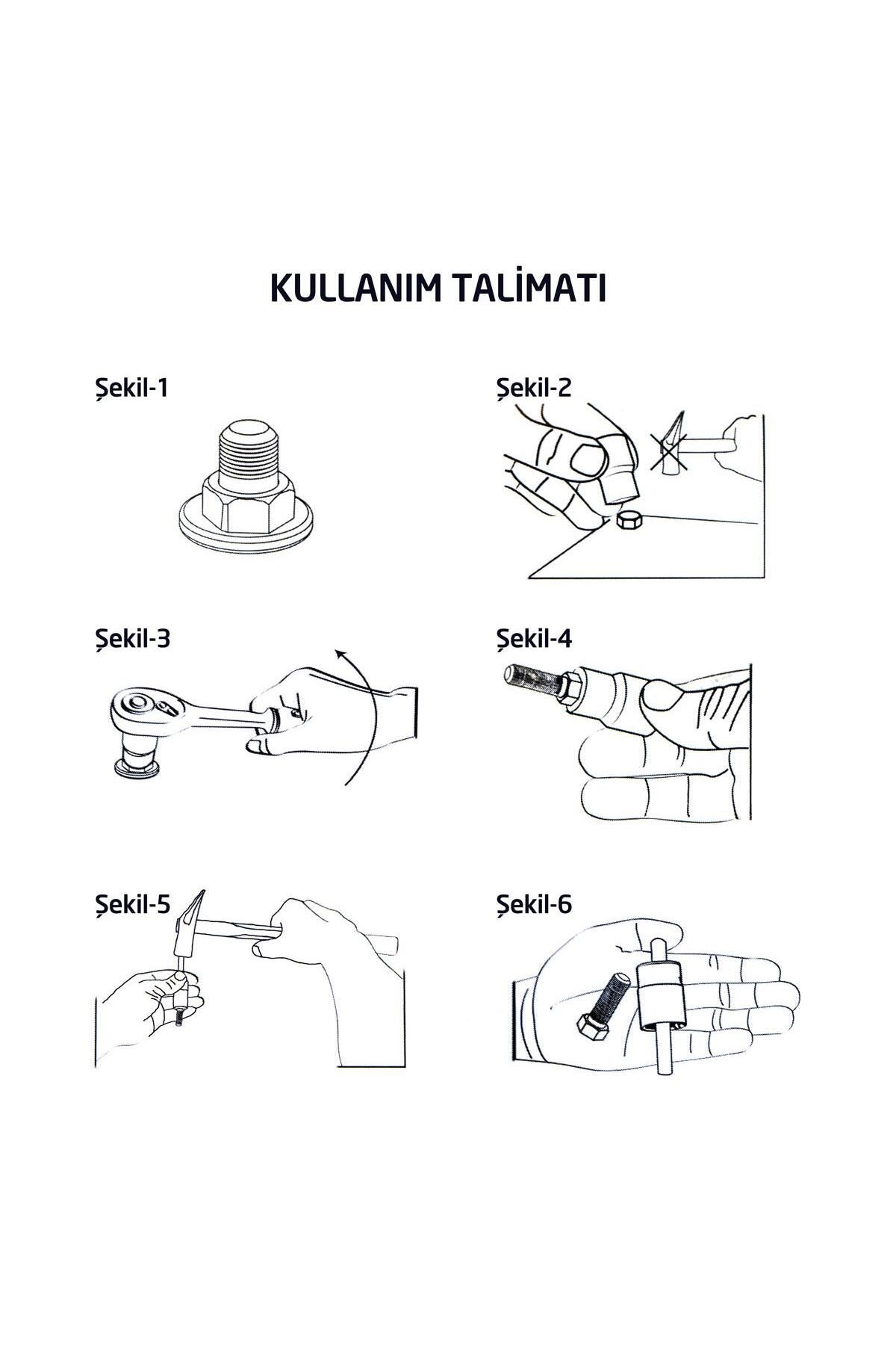 1/2" Twist Lokma Seti Hasarlı Civata, Somun Sökme 10 Parça - 5