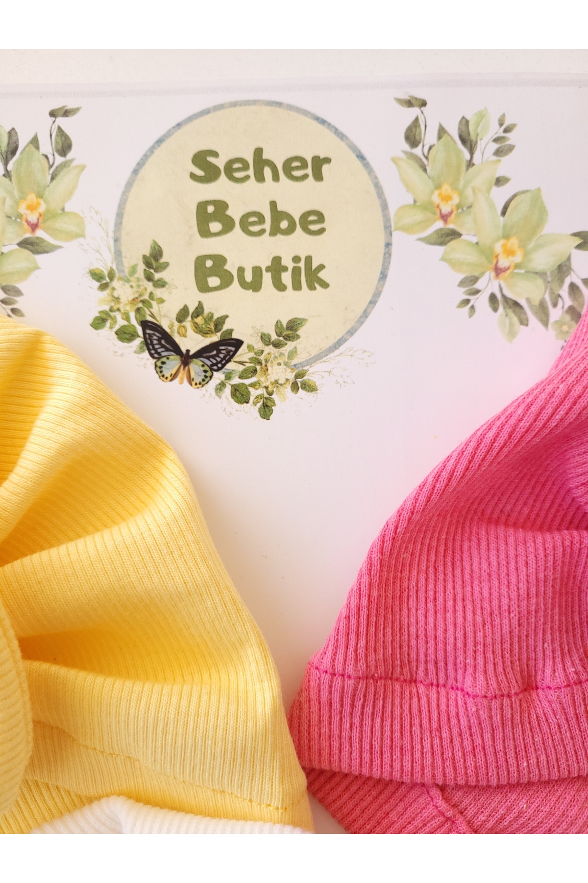 SeherBebeButik Kız Bebek & Çocuk Renkli Fiyonklu Bone 3'Lü Set fotoğrafı 3 (önizleme)