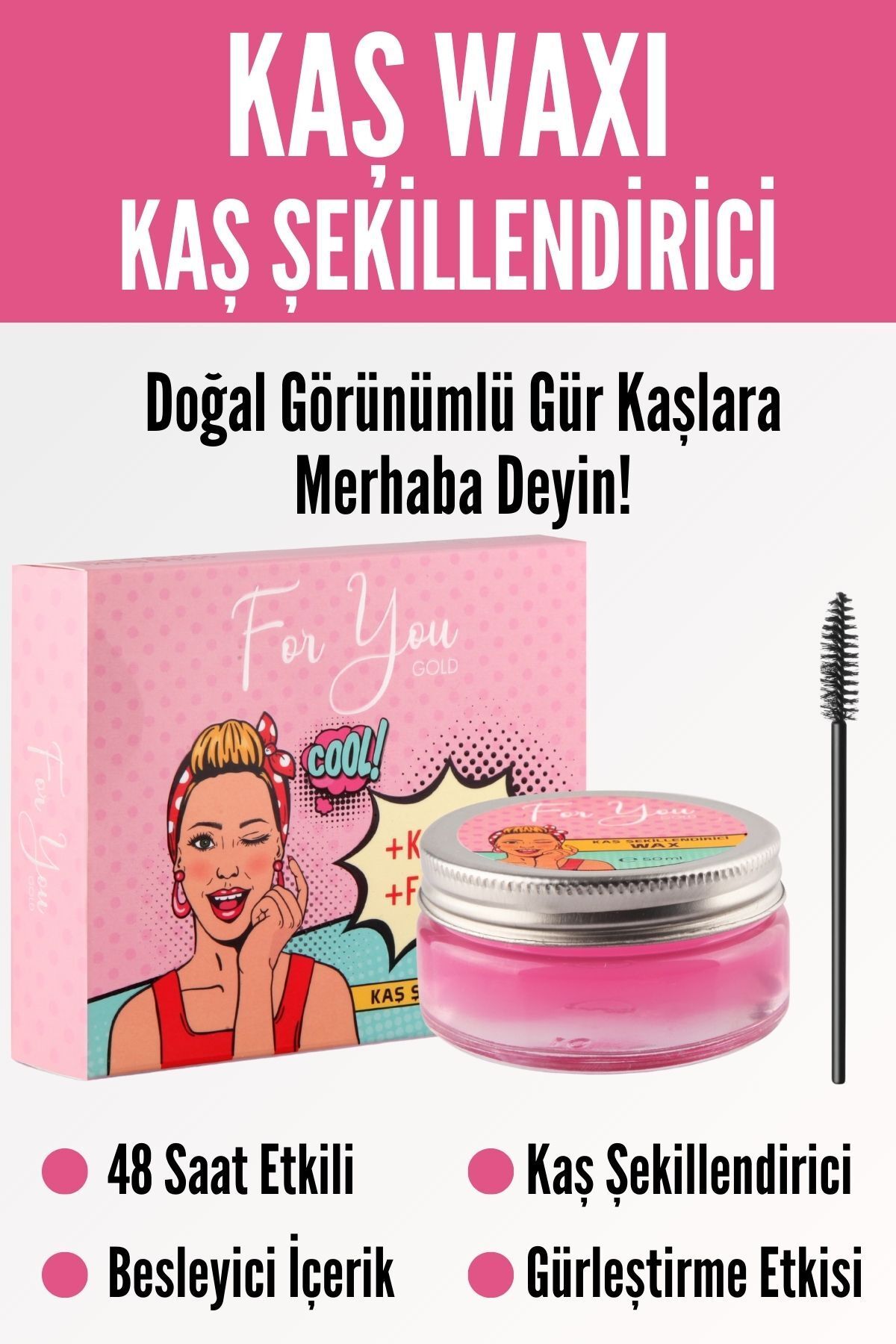 موم مغذی شکل دهنده و تثبیت کننده ابرو (واکس ابرو شکل دهنده) 50 میلی لیتر For You Gold