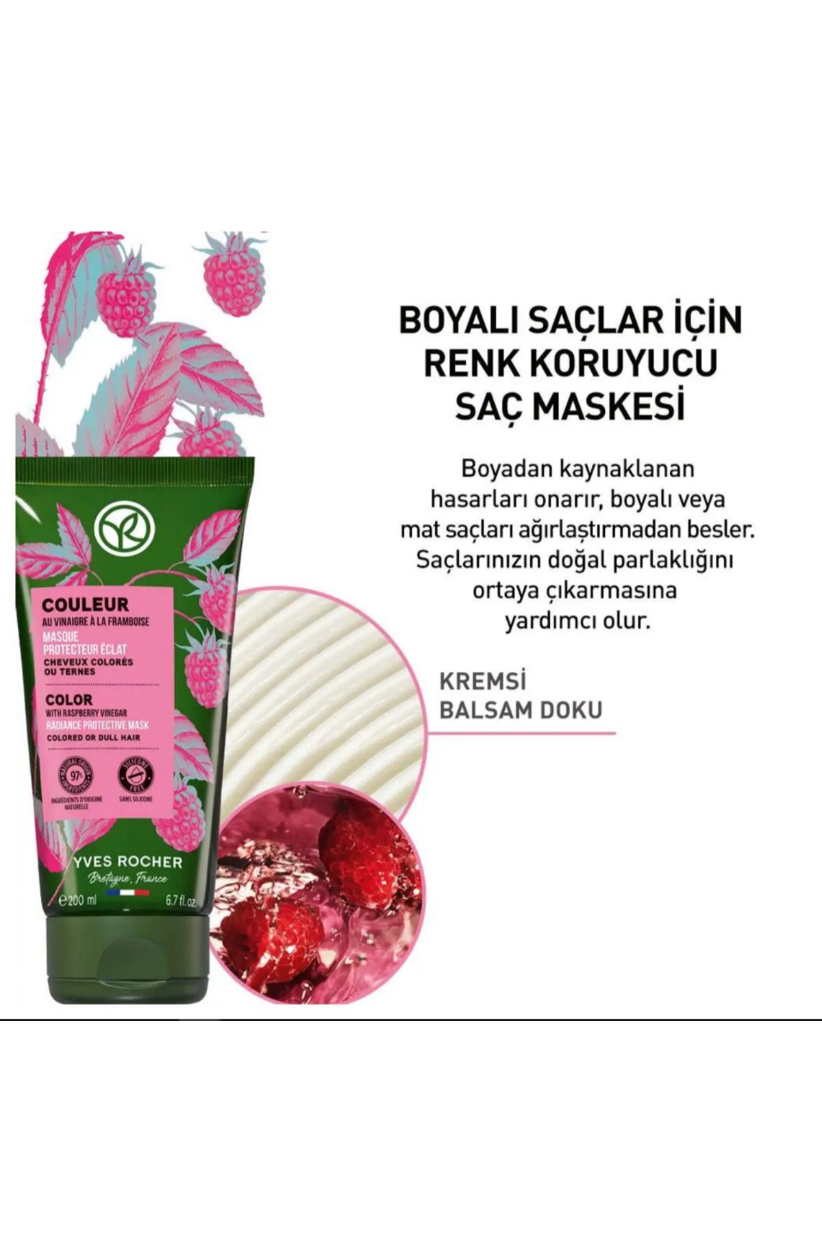 Bakır ve Kızıl Saçlar için Renk Koruyucu Saç Maskesi - Boyalı Saçlar 200 ml — HAİRMASK — تصویر 3 از 7