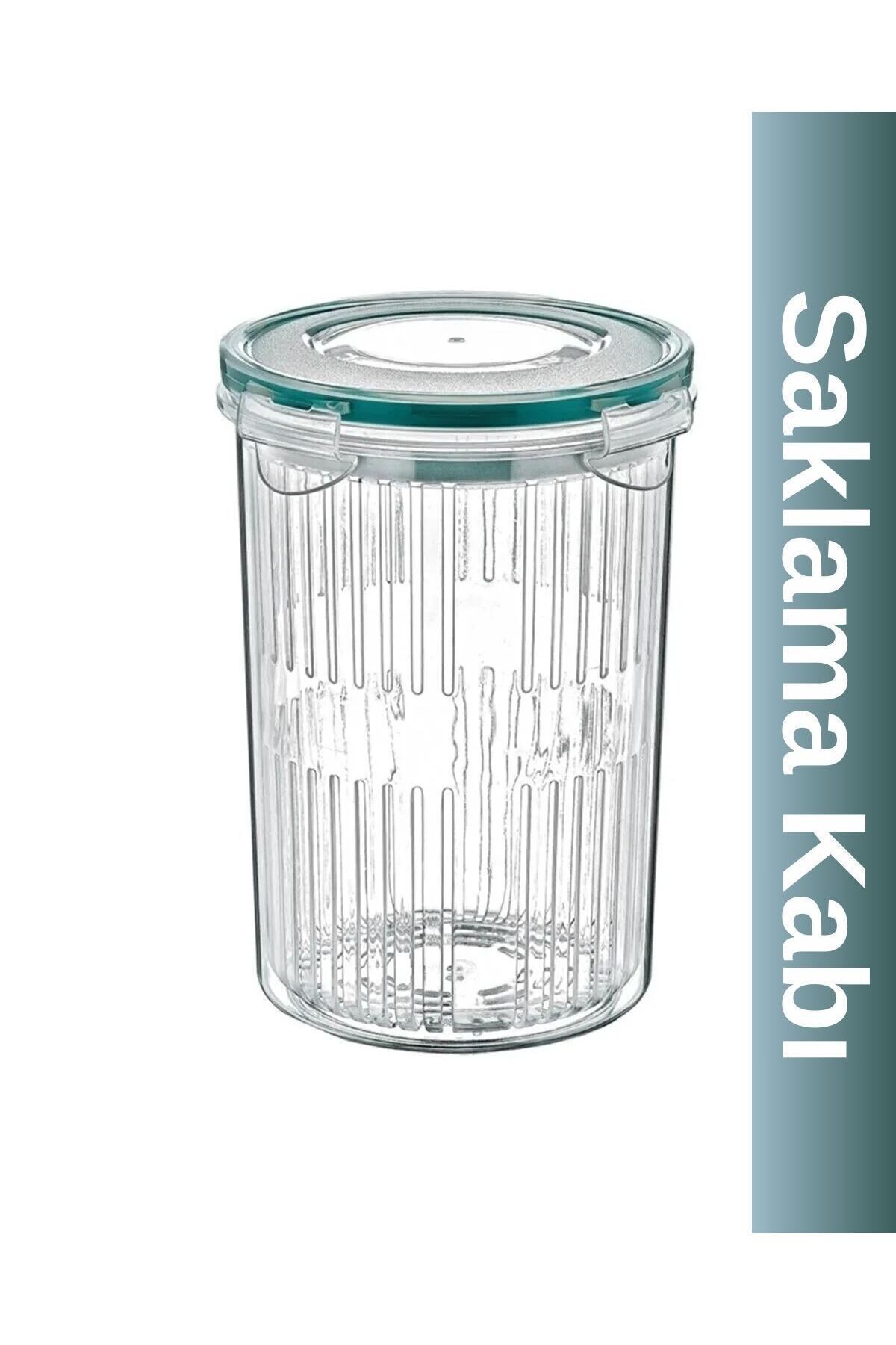 Viyalente-Deep Storage Container with Strainer (olive grove, Pickle Bowl) 1.5lt 1