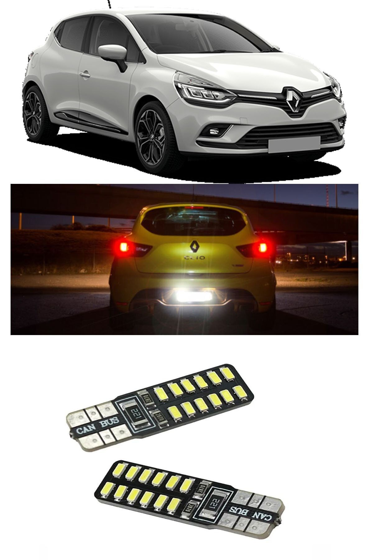MeyZone Renault Clıo 4 Led Plaka Aydınlatma Ampulü Beyaz Canbus'lı