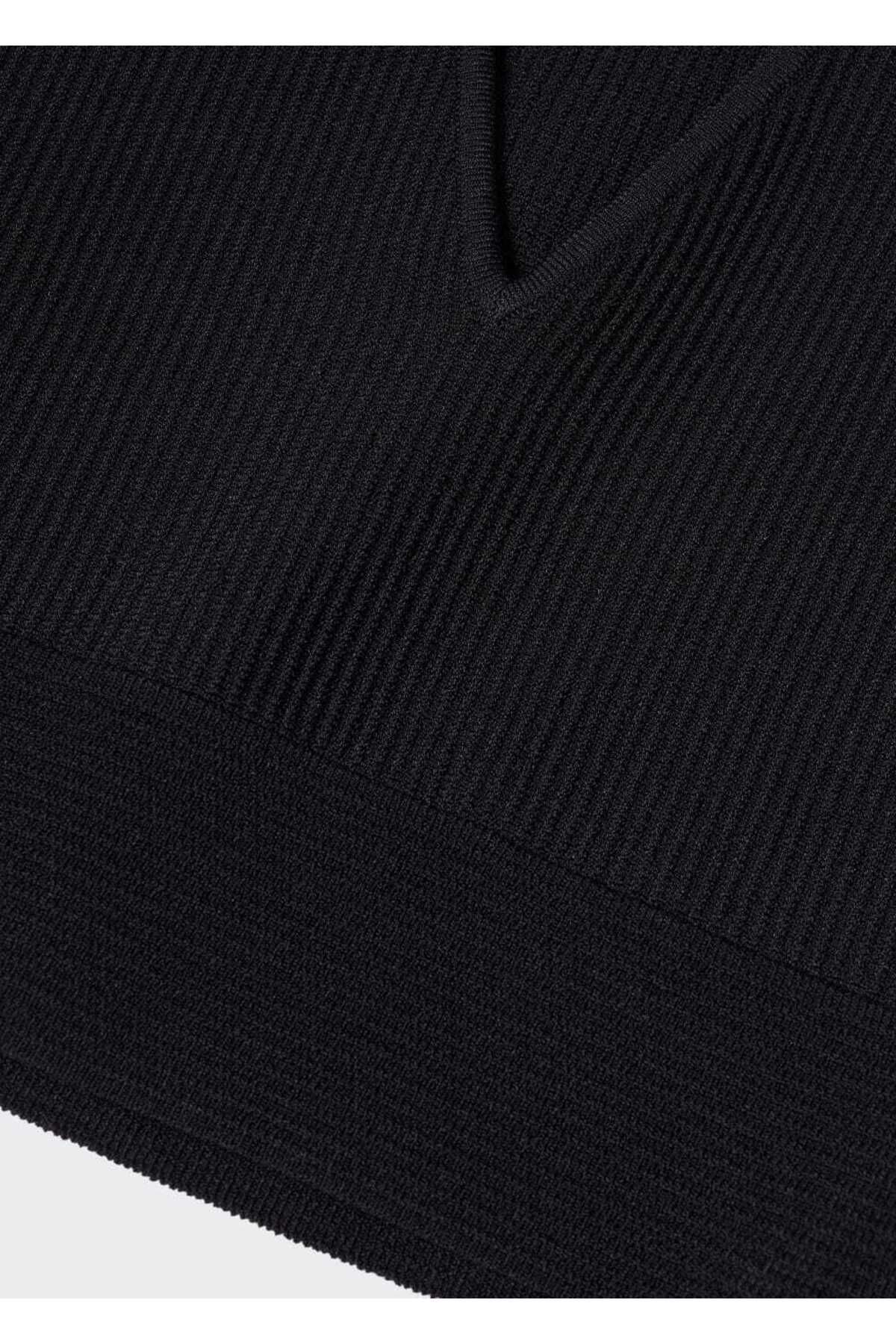 MANGO Woman-Ribbed cropped blouse 7
