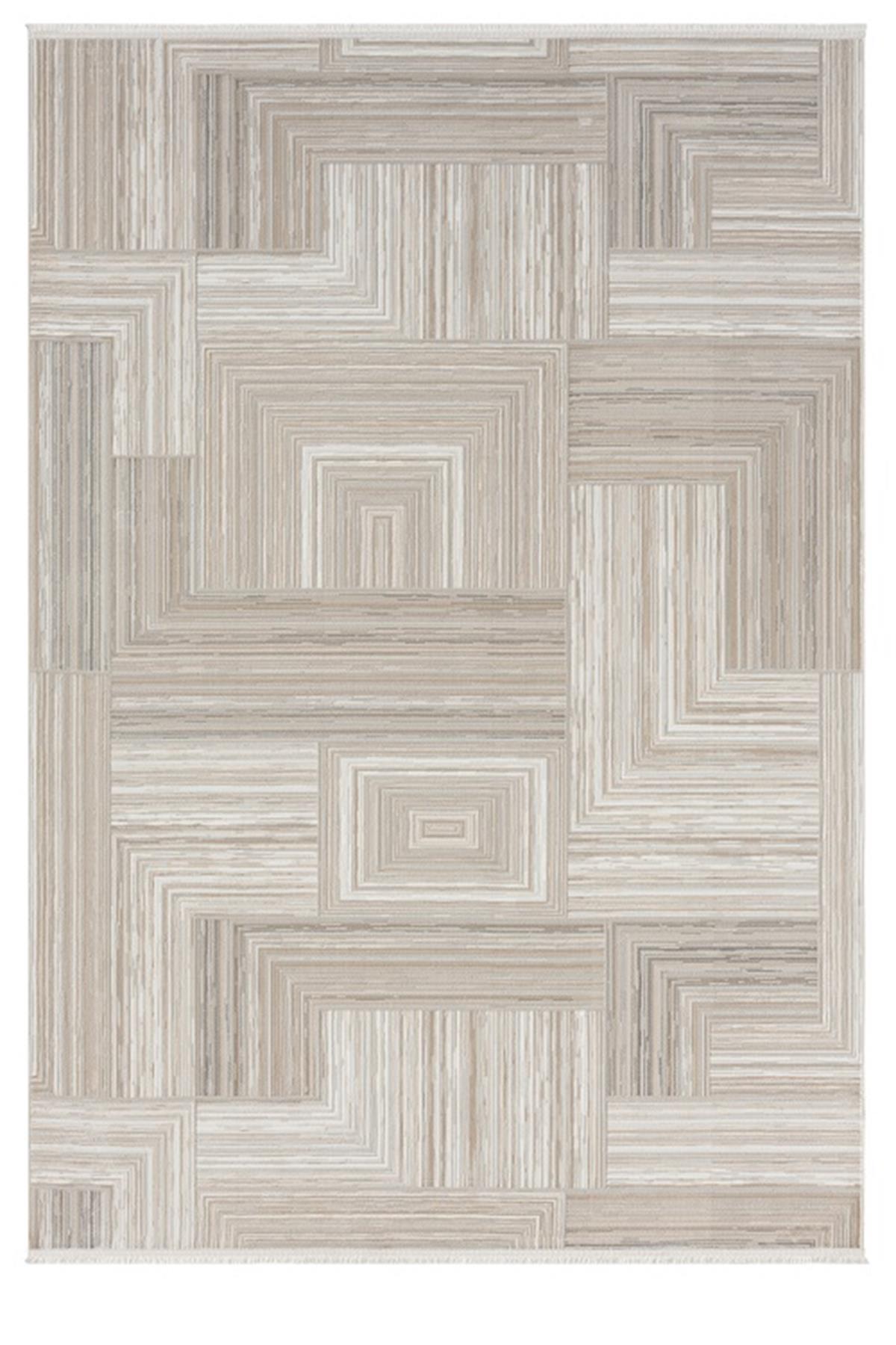 Pine Rug Gusto 902 Beige Modern Pattern Machine Rug