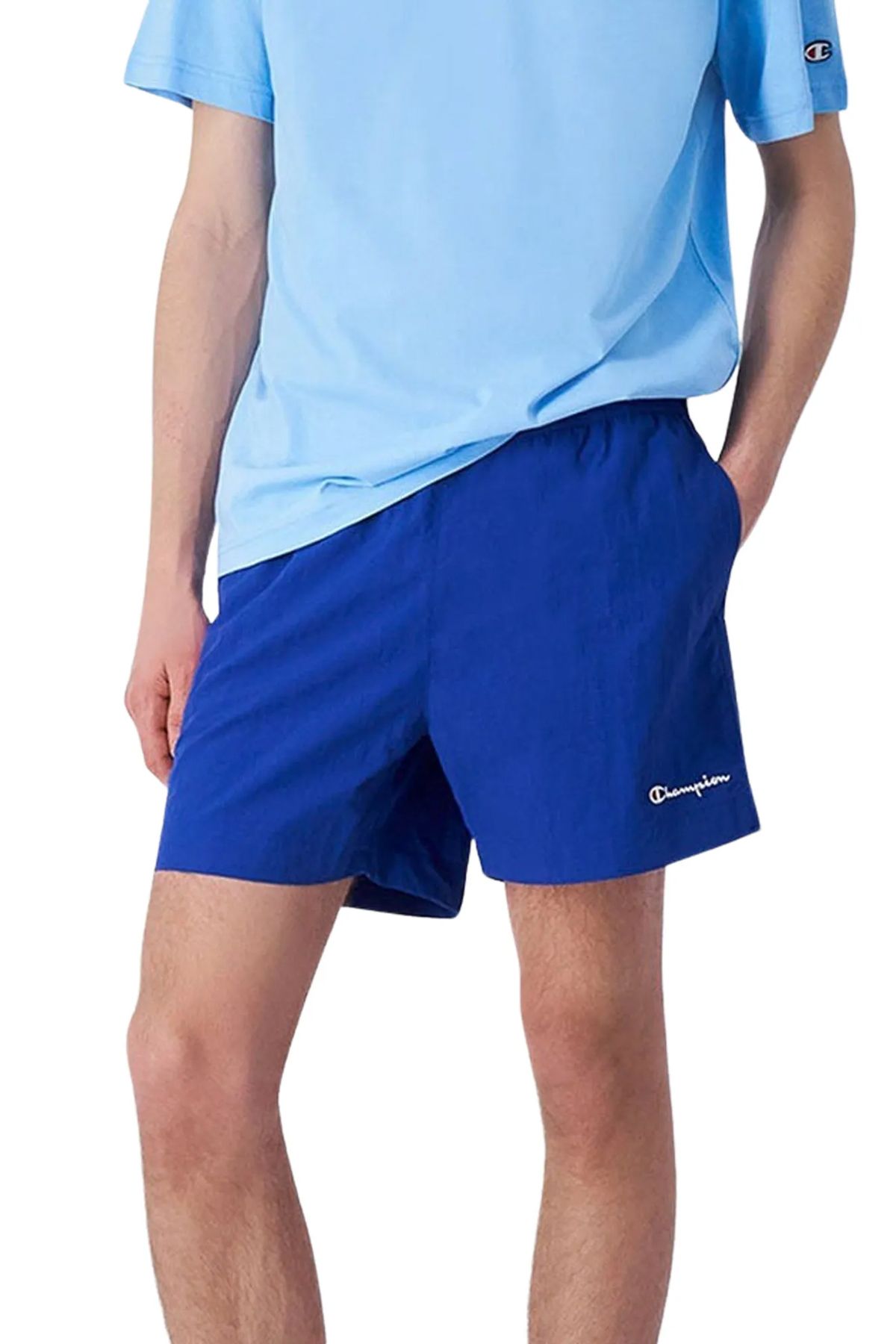 Champion Shorts Blue Normal waist Trendyol