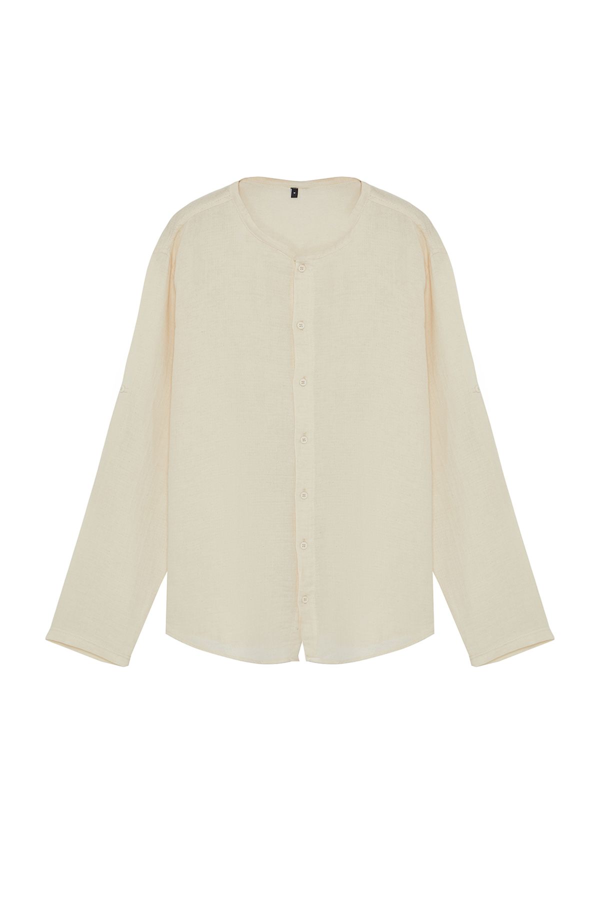 Trendyol Collection-Košile Mušelín Ecru Regular Fit - Null Collar TMNSS24GO00069 3