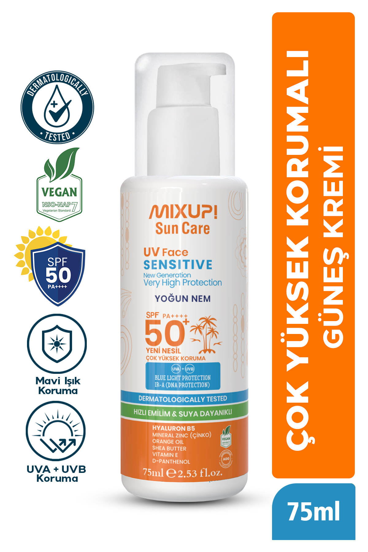 Mixup Leke Karşıtı Güneş Kremi SPF50+ Hyaluronik Asit Miineral