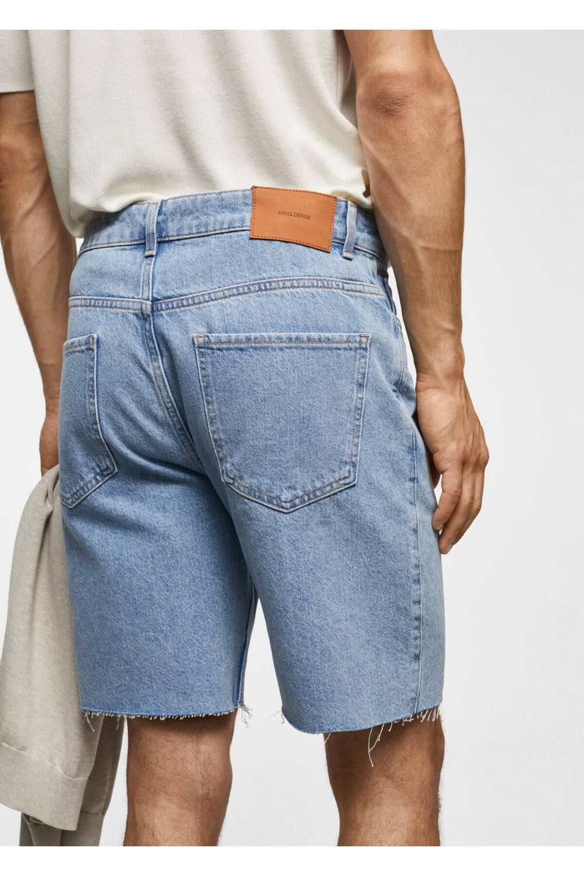 MANGO Man-Regular Fit Jean Bermuda Shorts 7
