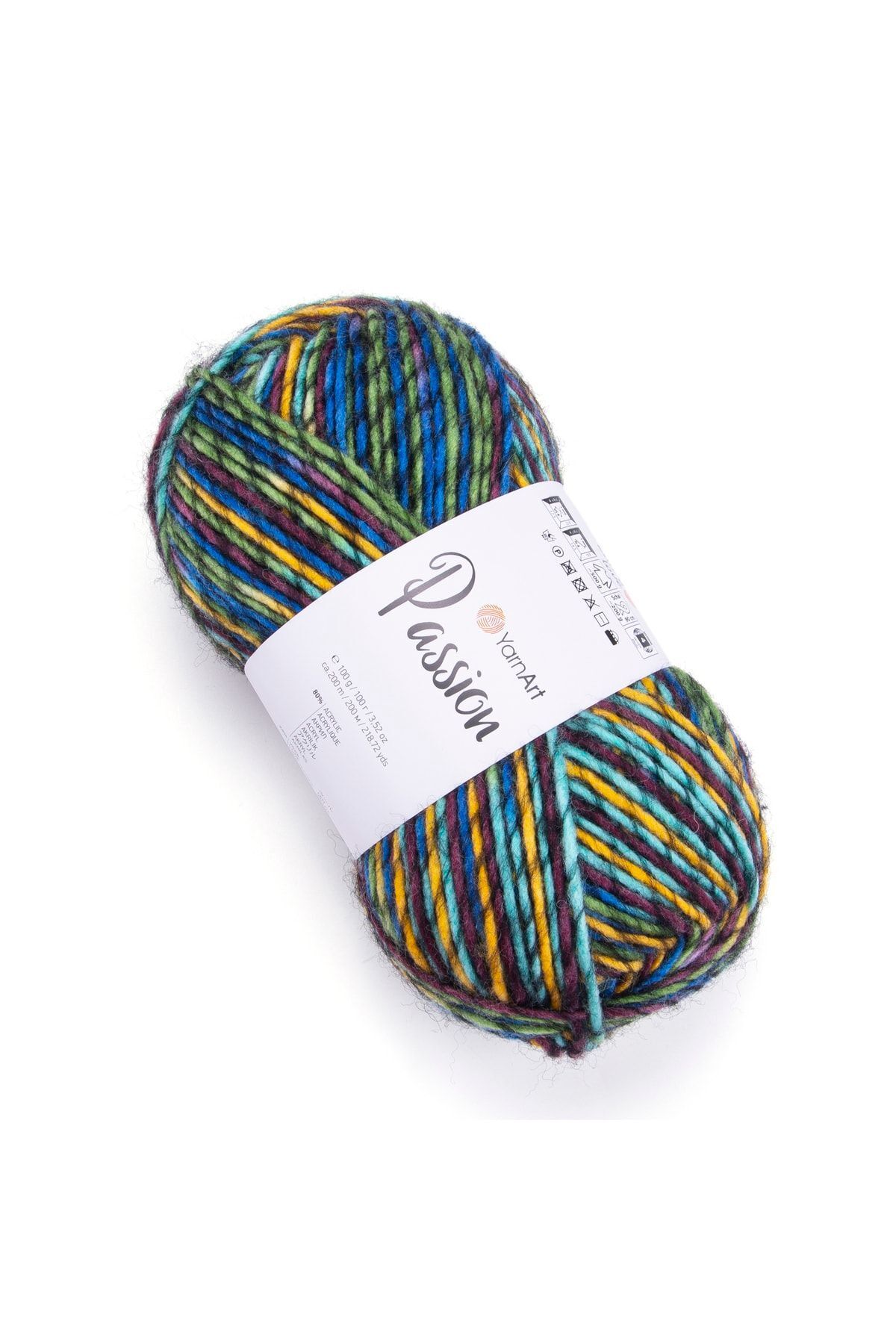 Yarnart Passıon - Ață De Tricotat Manual Marmorată Ebruli-1245 - Mărime unică