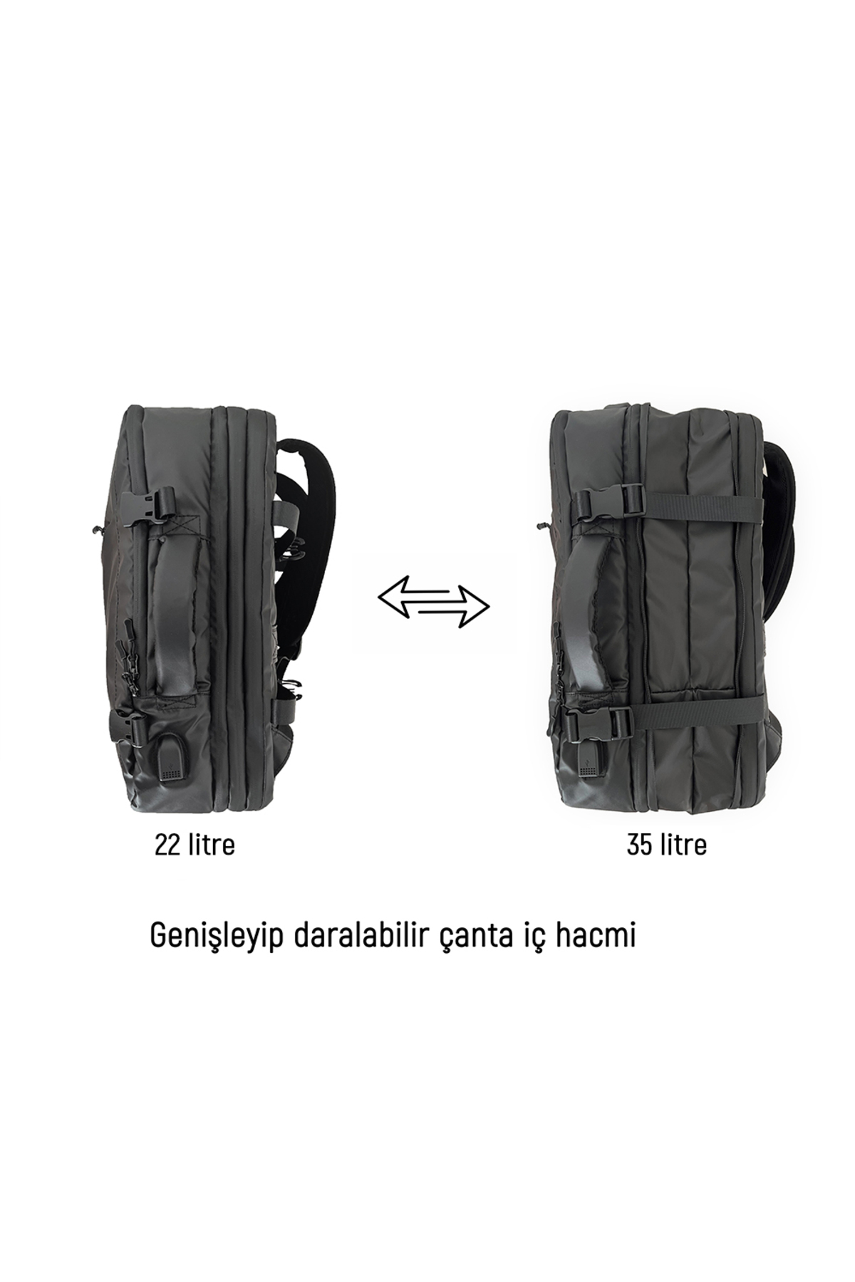 کوله پشتی زنانه مشکی platan | PTN0000000013 اورجینال - تصویر 6