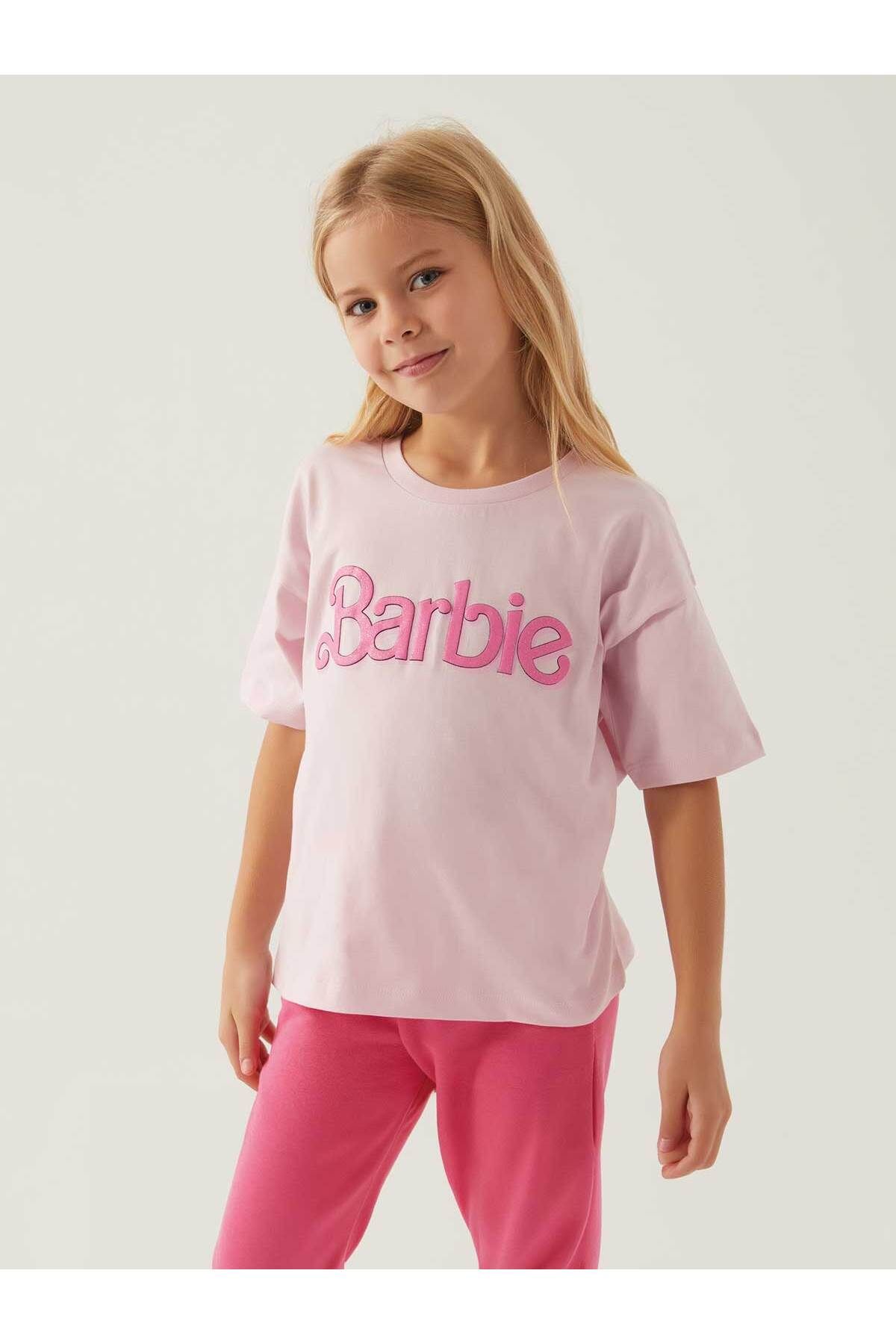 Barbie Kız Çocuk Tişört 3-7 Yaş Toz Pembe 18214772324S1