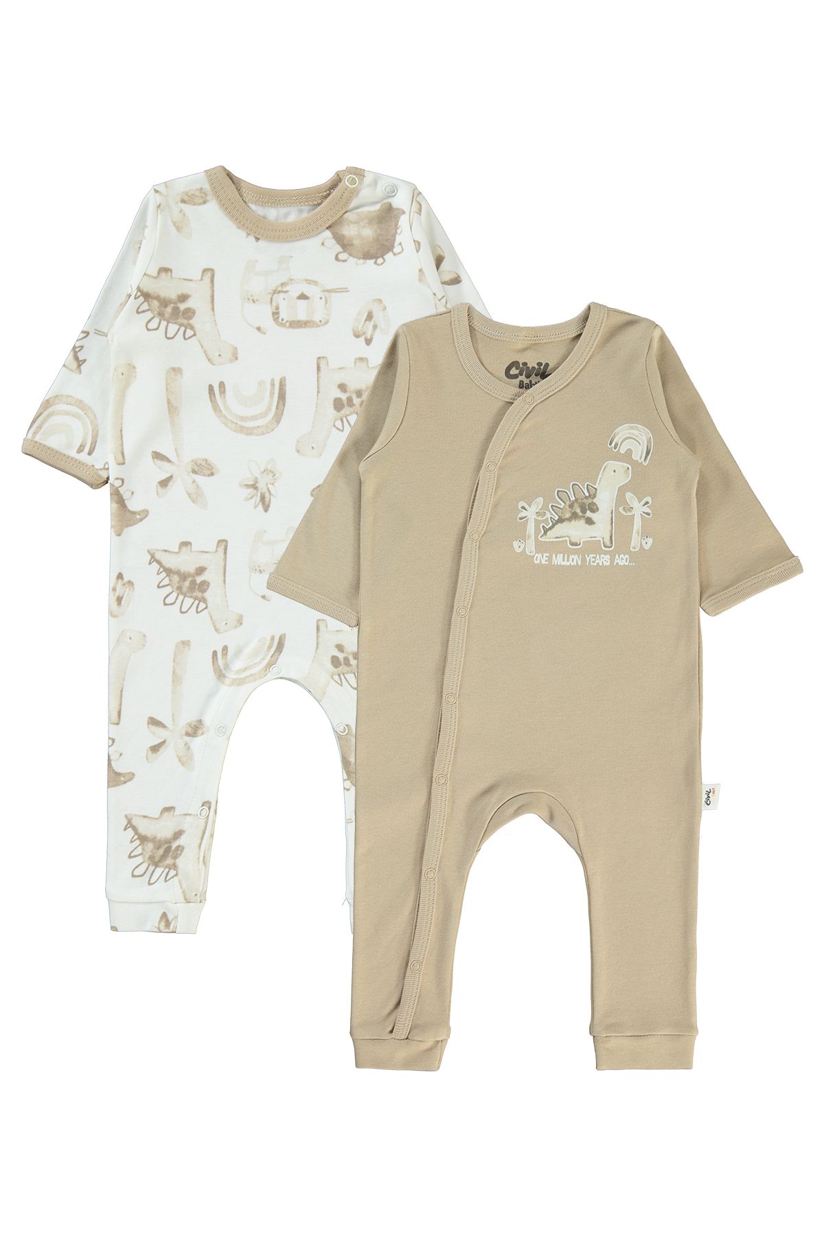 Civil Baby Baby Boy Комбинезон из 2 предметов без пинеток 3–9 месяцев Sütlük Brown 08D17832923W1