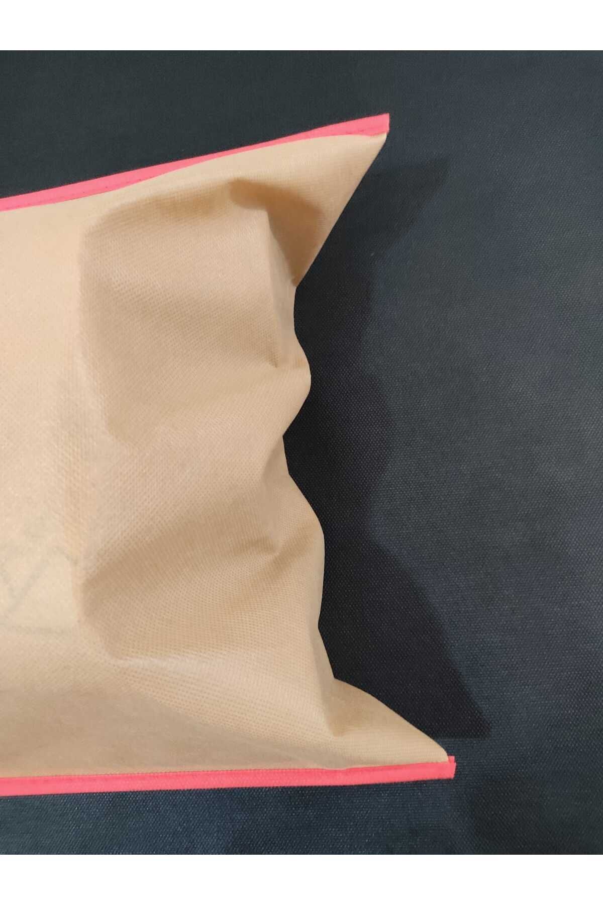 Halı Kılıfı, Halı Hurç, Yolluk Halılar için 120x40 cm Halı Taşıma ve Saklama Torbası, Halı Ambalajı, BEJ RENK-KIRMIZI ŞERİT