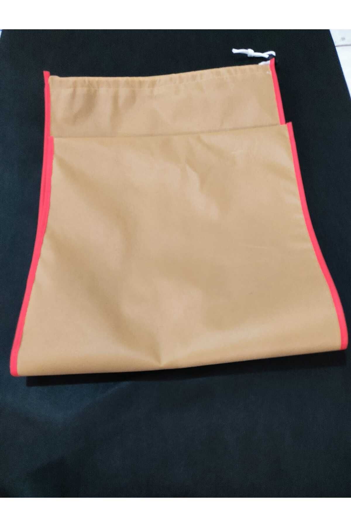 Halı Kılıfı, 4 M² Halı Için 180*40 Cm, Halı Hurç, Halı Saklama Koruyucu Ve Taşıma Ambalaj Torbası, Bej Renk-Kenar şerit Kırmızı