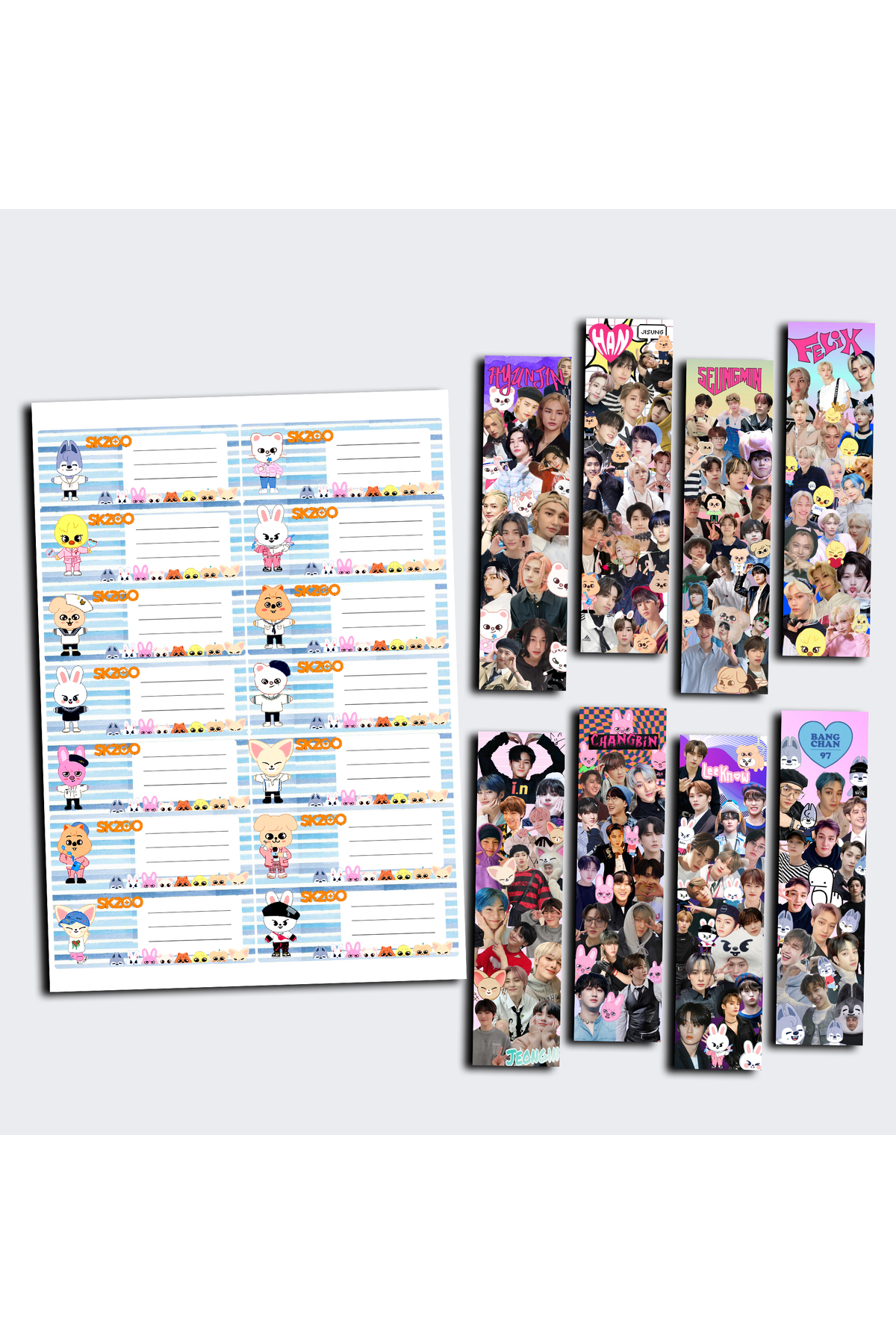Güneş Kırtasiye Stray Kids Okul Etiketi ve Kitap Ayracı Set