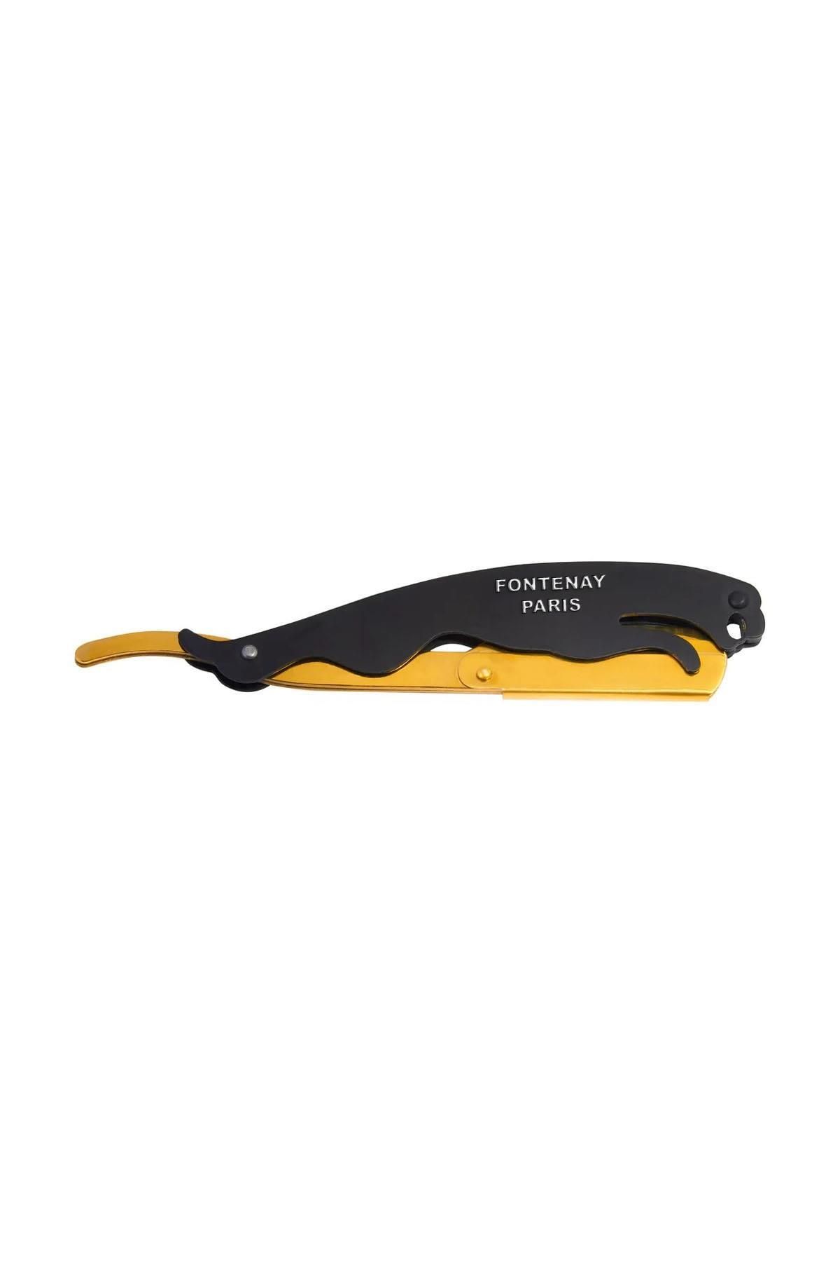 تیغ اصلاح مردانه RAZOR به شکل ریش مات از ضد زنگ زرد سیاه Fontenay