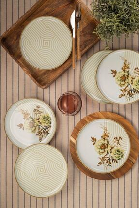 Kütahya Porselen Moderna 6 Kişilik 19 Cm Pasta Takımı Nostalji